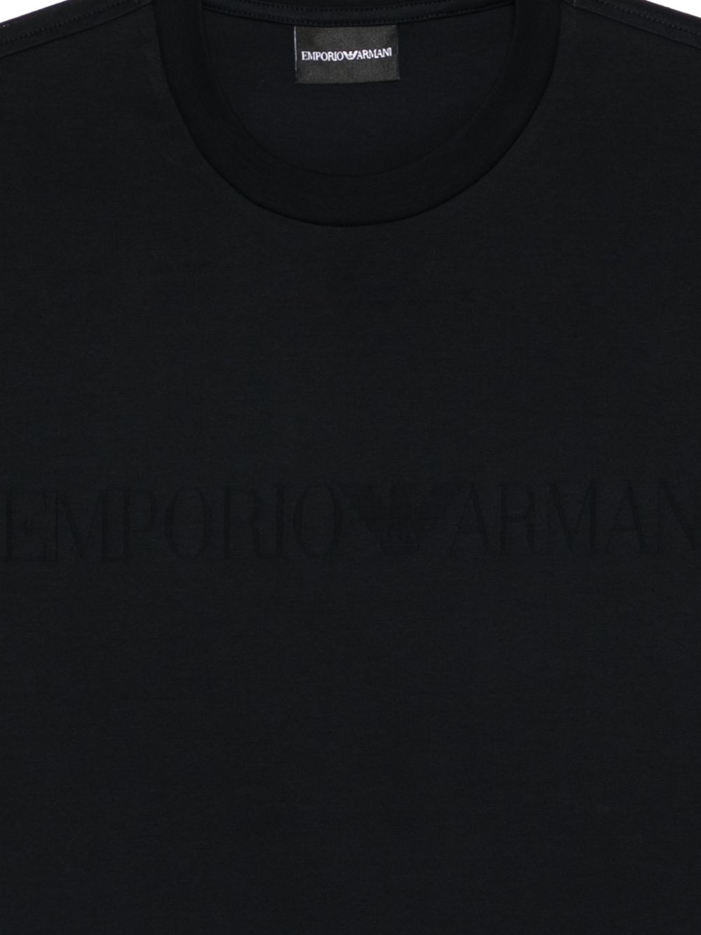 Emporio Armani Heavy Jersey Embossed Logo T-shirt Zwart Topwear Emporio Armani