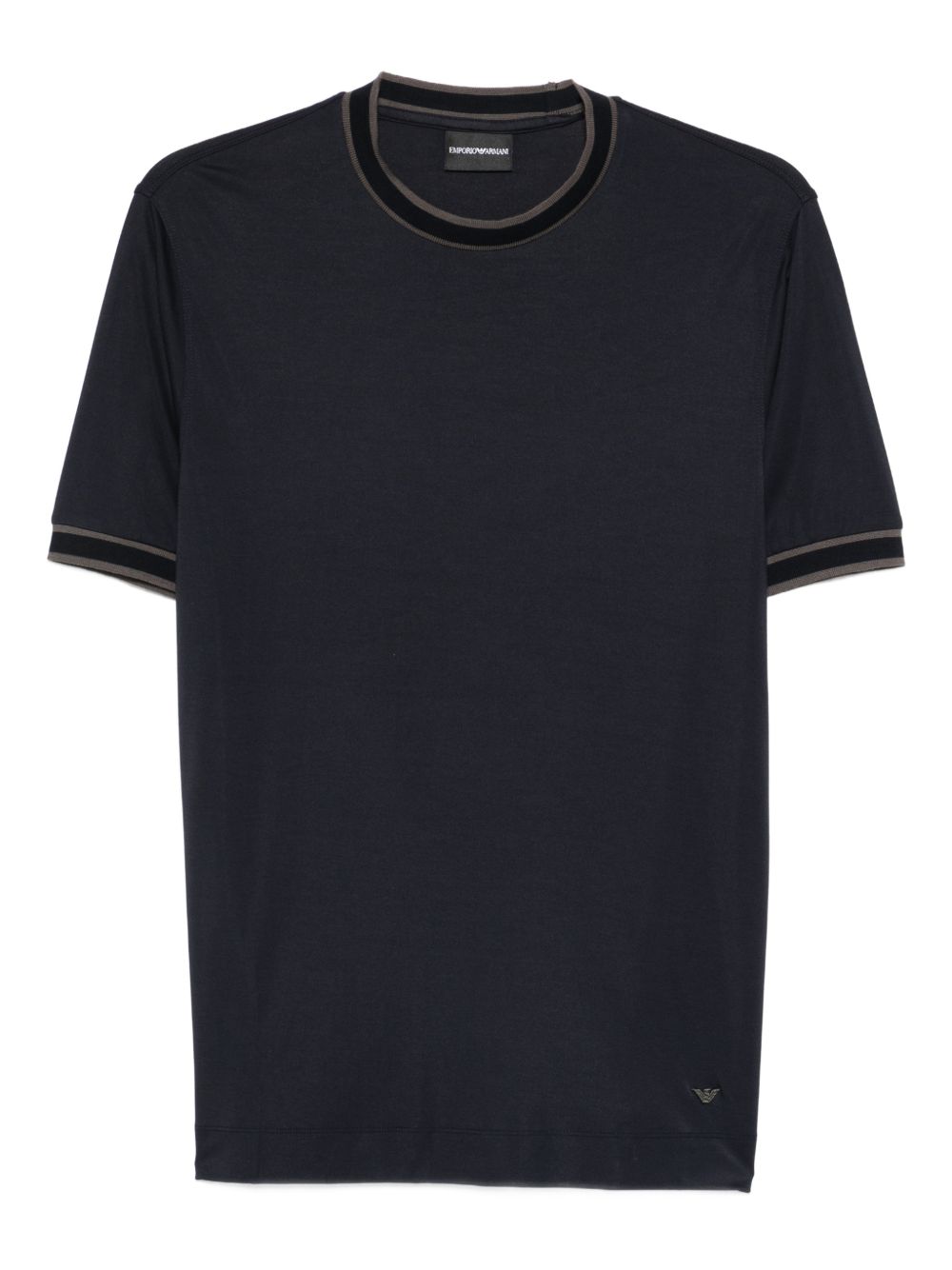 Emporio Armani Modal-Zijde T-shirt Navy Topwear Emporio Armani