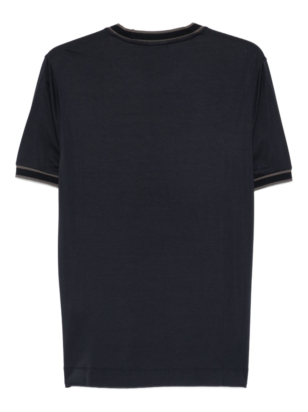 Emporio Armani T-shirt navy, achteraanzicht met geribde halsboord
