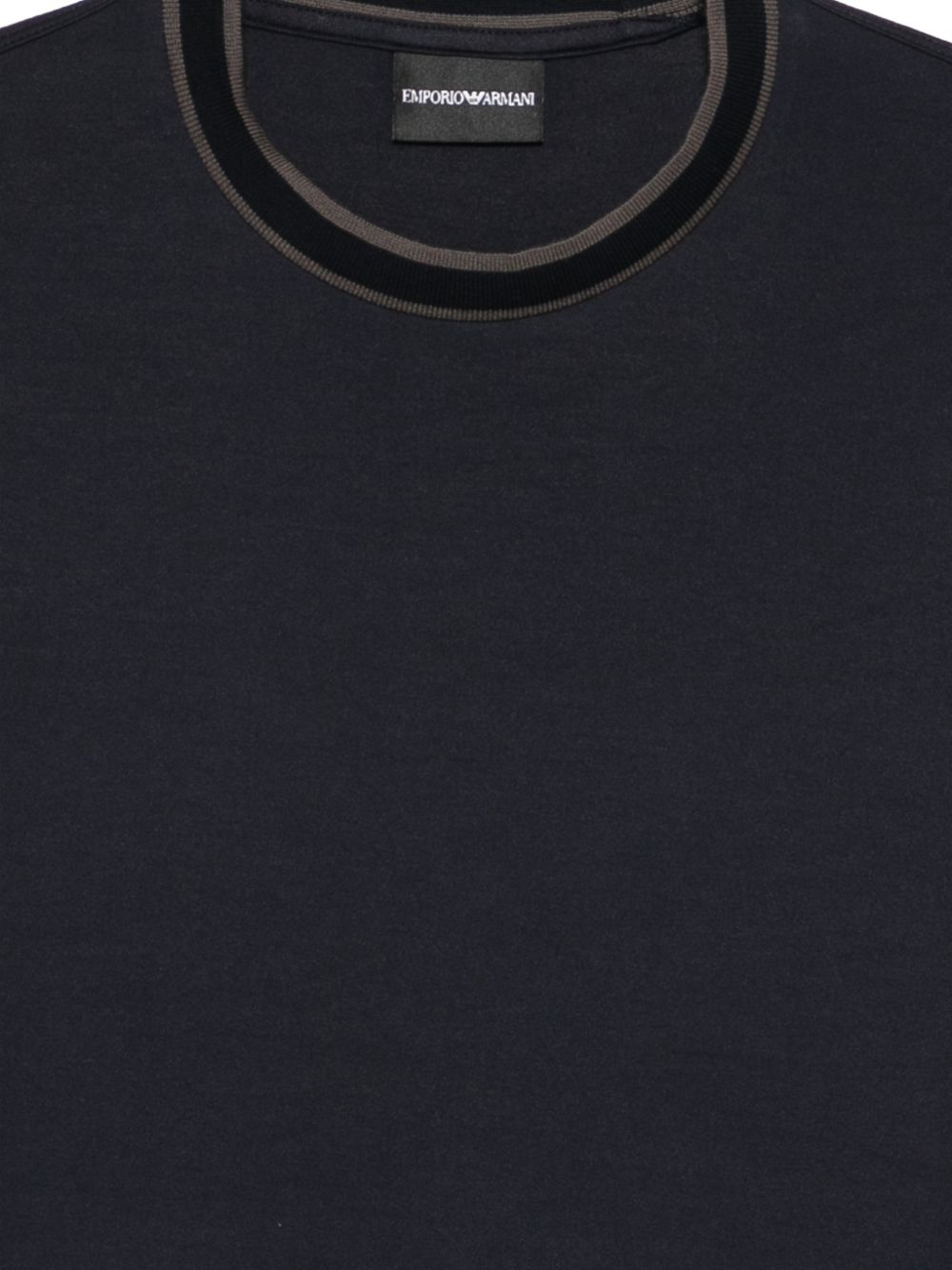 Emporio Armani Eagle Logo Geribbelde Katoenen T-shirt Blauw-thumbmail-3