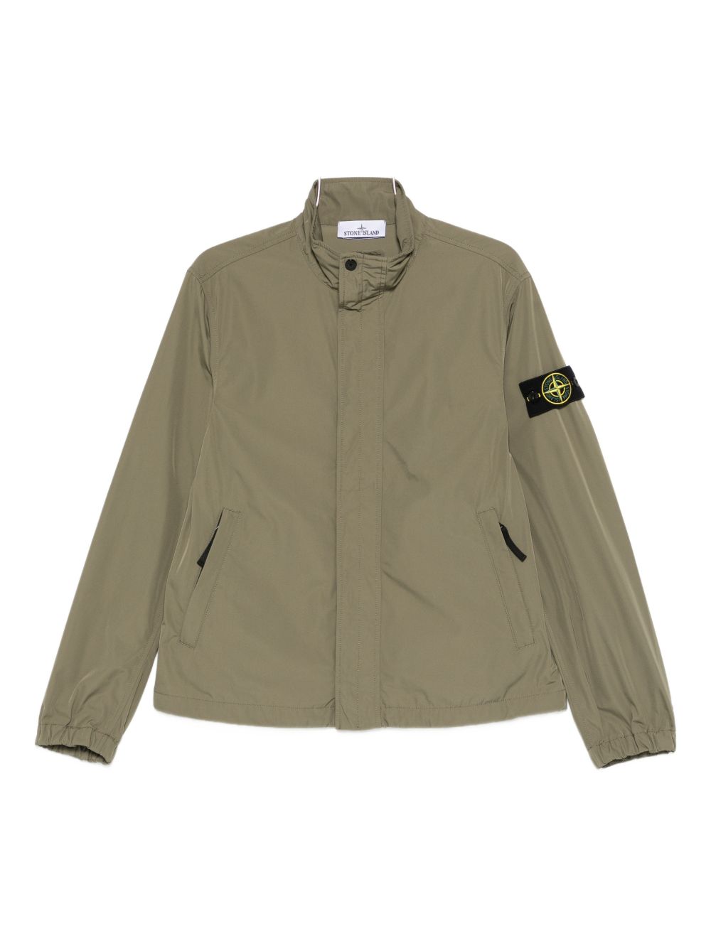 Stone Island Micro Twill Anti-Drop Stand Collar Jas Groen-thumbmail-1
