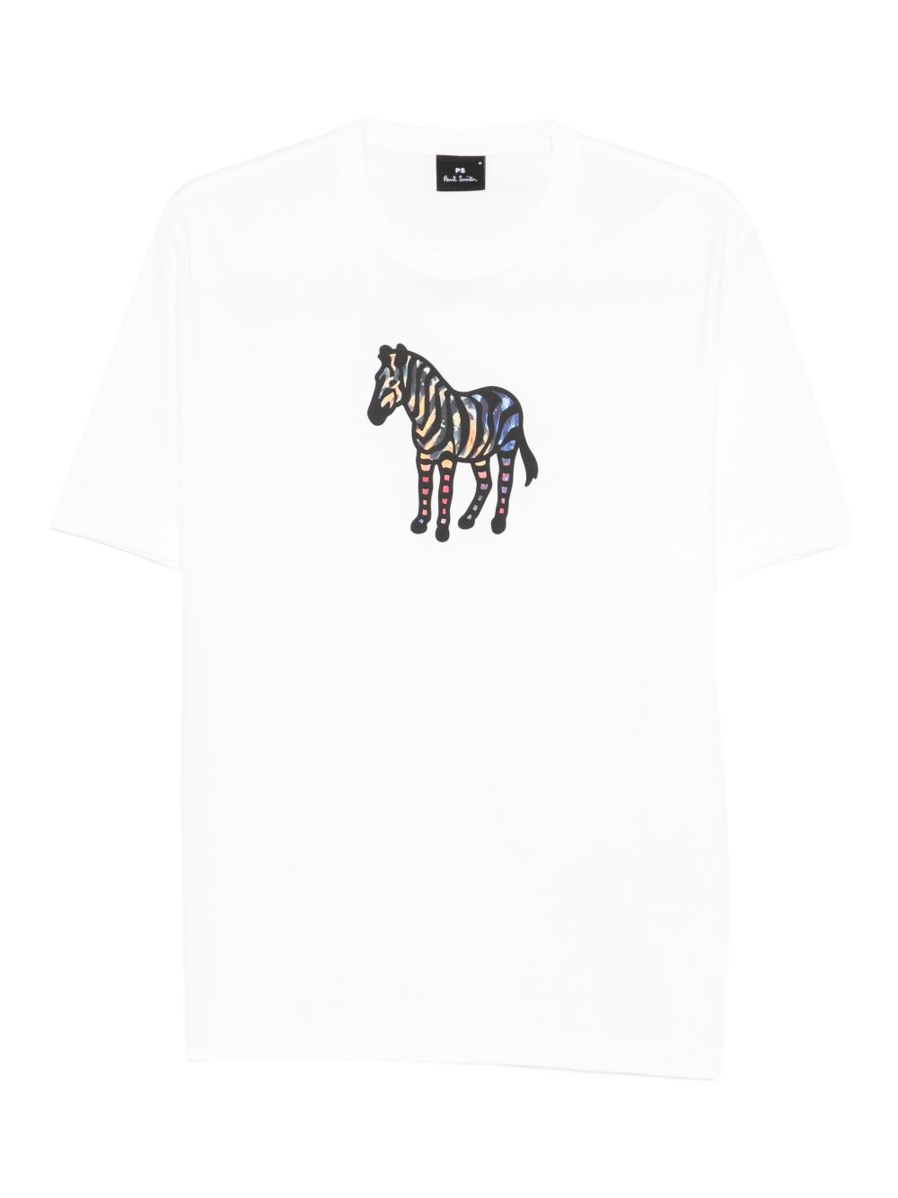 PS By Paul Smith Zebra Print Organic Cotton T-shirt Wit