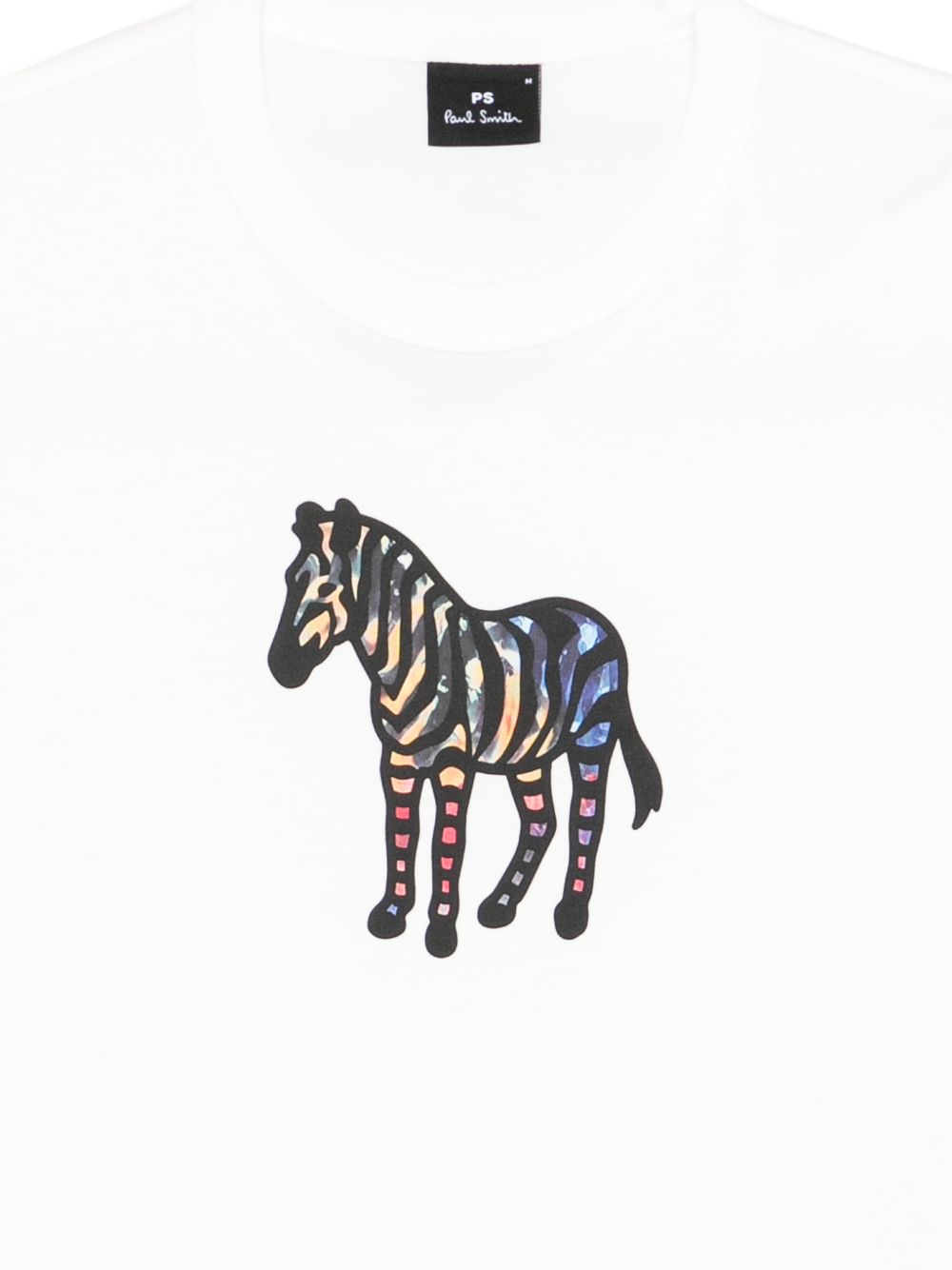 PS By Paul Smith Zebra Print Organic Cotton T-shirt Wit Topwear PS By Paul Smith