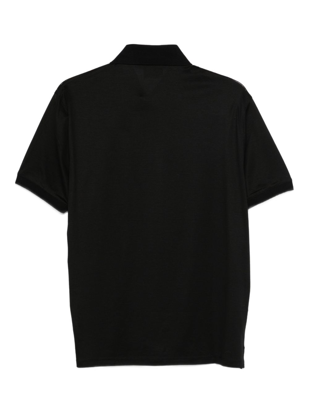 Emporio Armani Lyocell-Katoen Polo met Contrasterende Kraag Zwart Topwear Emporio Armani