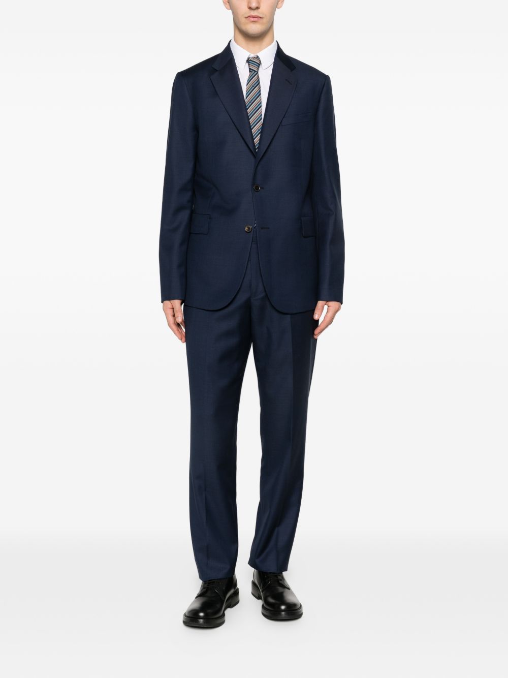 Paul Smith Tailored-Fit Wollen Pak Marineblauw – zijaanzicht