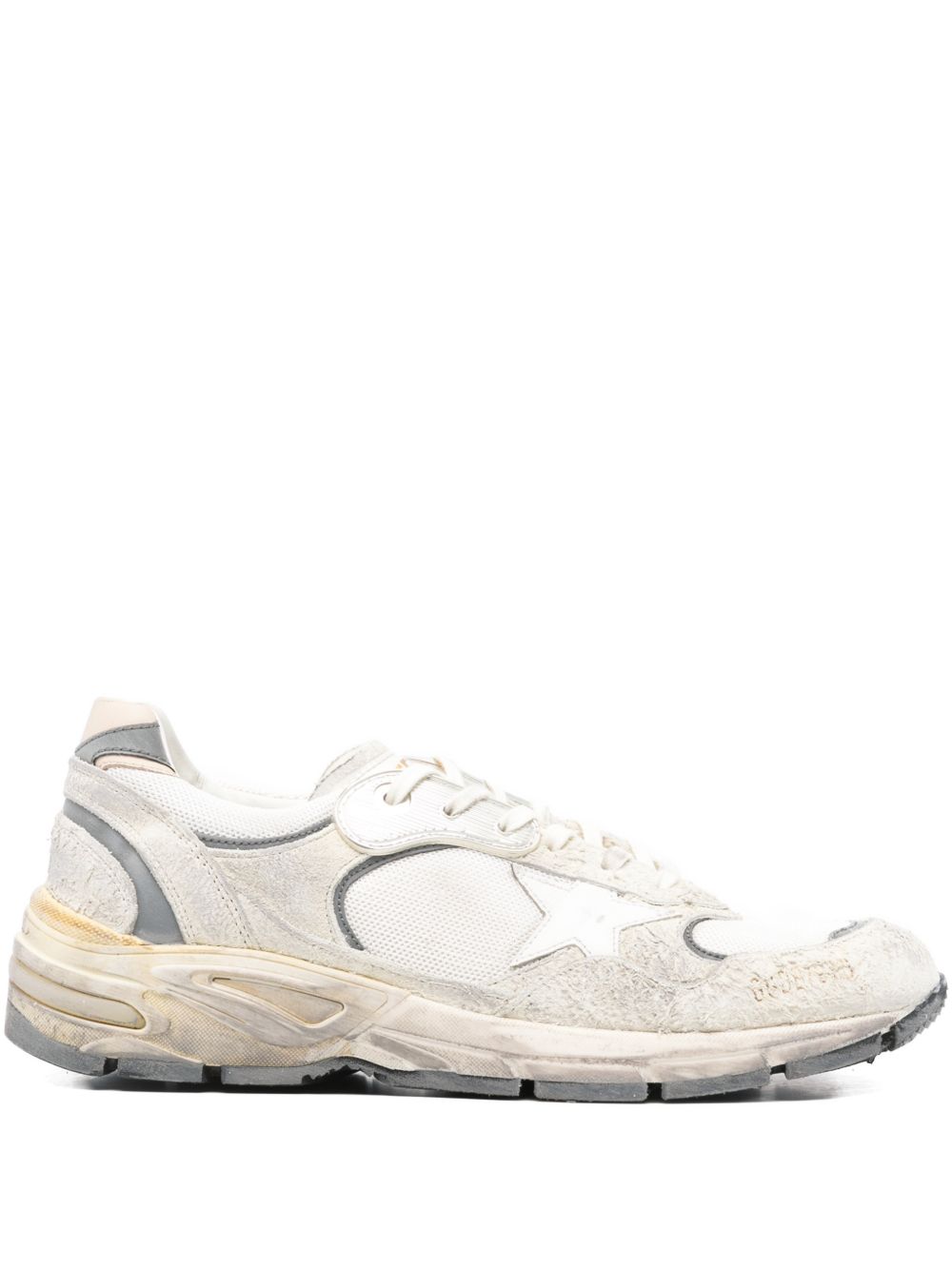 Golden Goose Running Dad Sneakers White Distressed