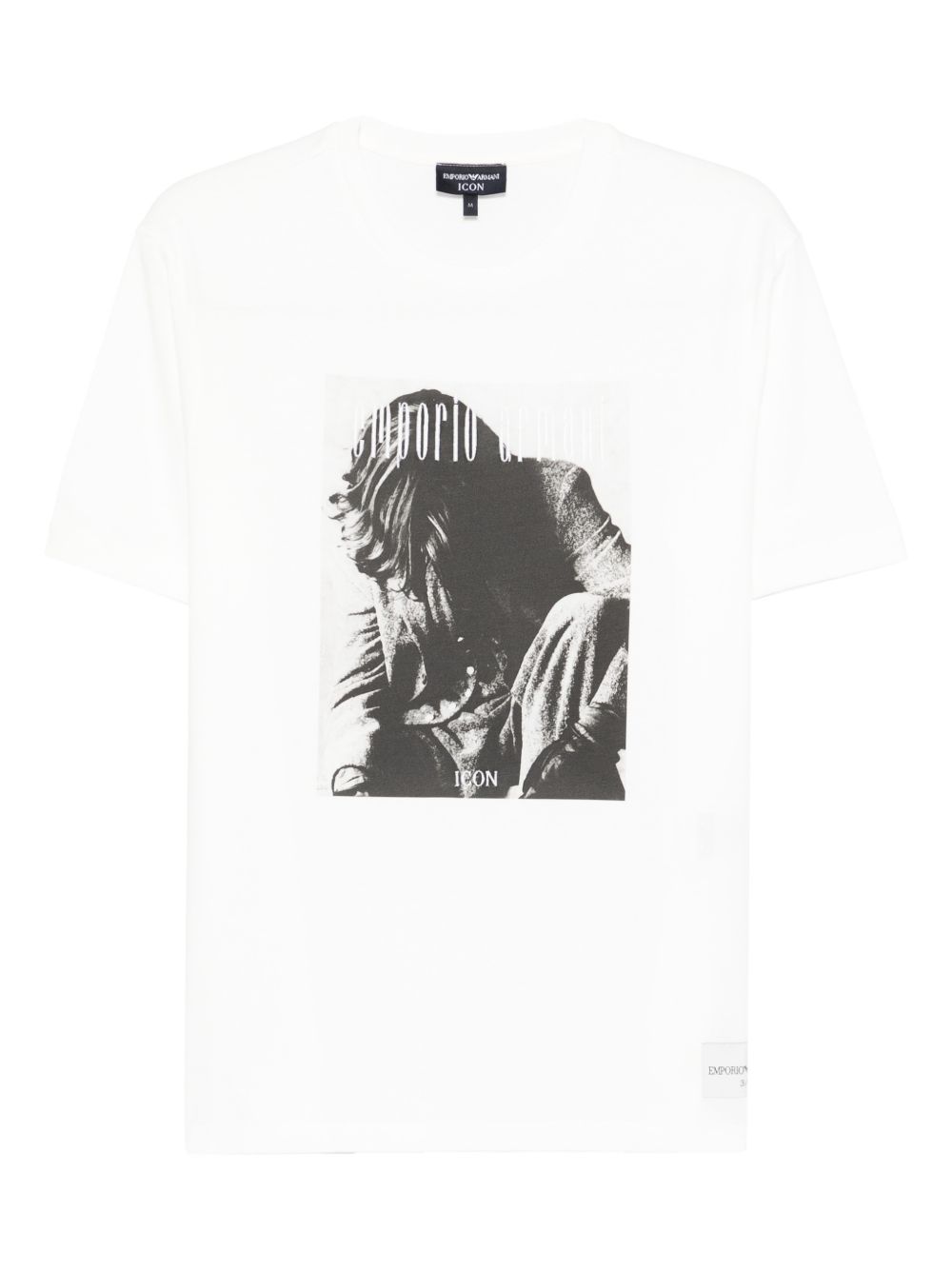 Emporio Armani Icon T-shirt met Fotografische Print Wit-thumbmail-1