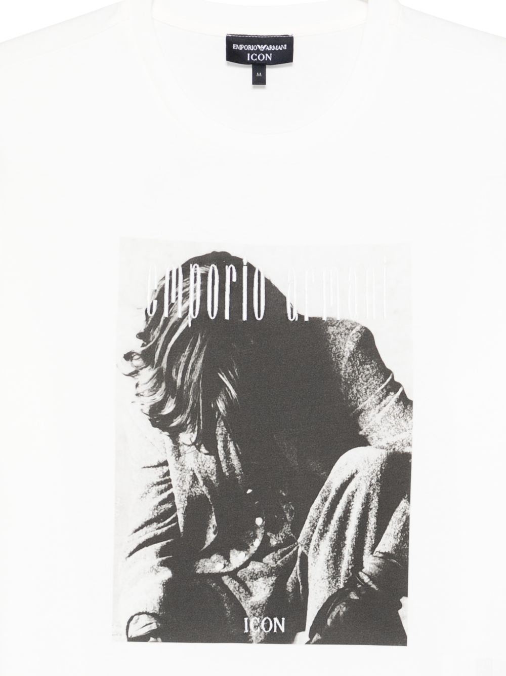Emporio Armani Icon T-shirt met Fotografische Print Wit-thumbmail-3