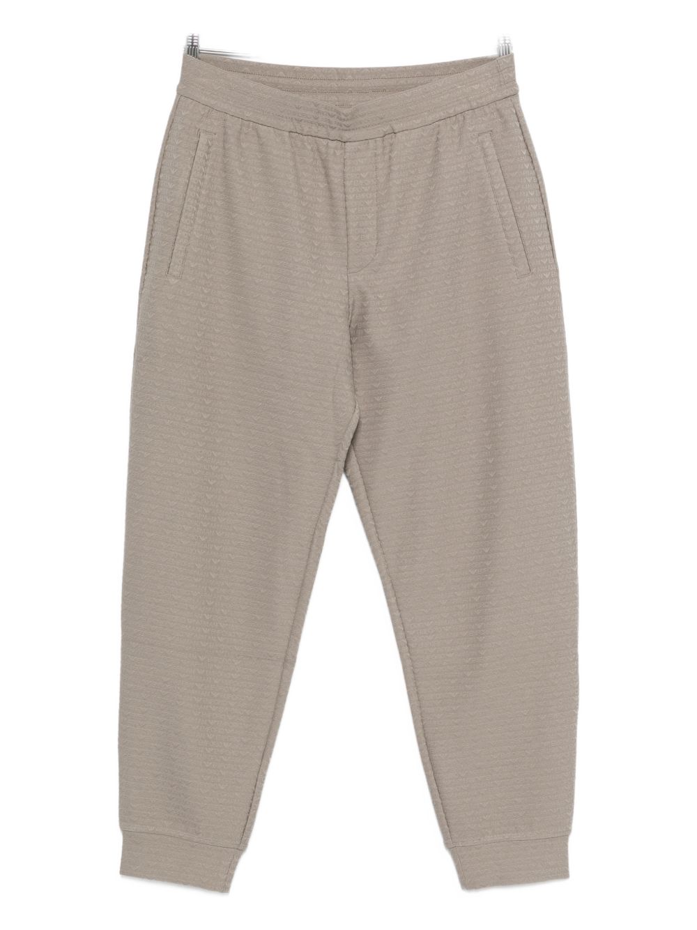 Emporio Armani Katoenmix Joggingbroek met Logopatroon Beige Trousers Emporio Armani