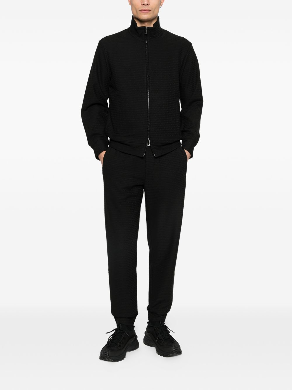 Ronde hals van het zwarte Emporio Armani sweatshirt