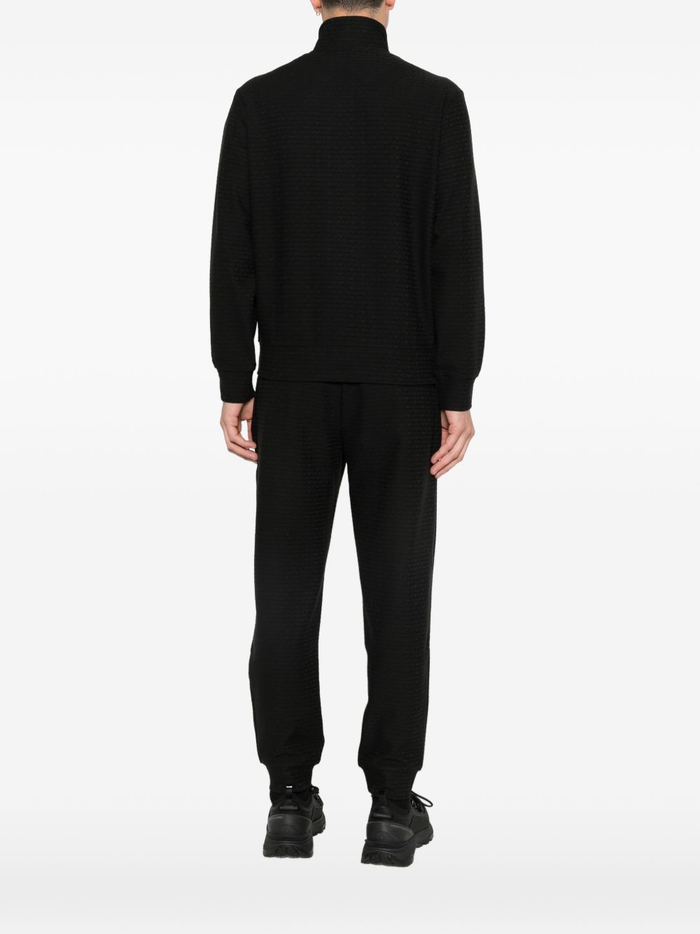 Geribde zoom van het Emporio Armani full-zip sweatshirt