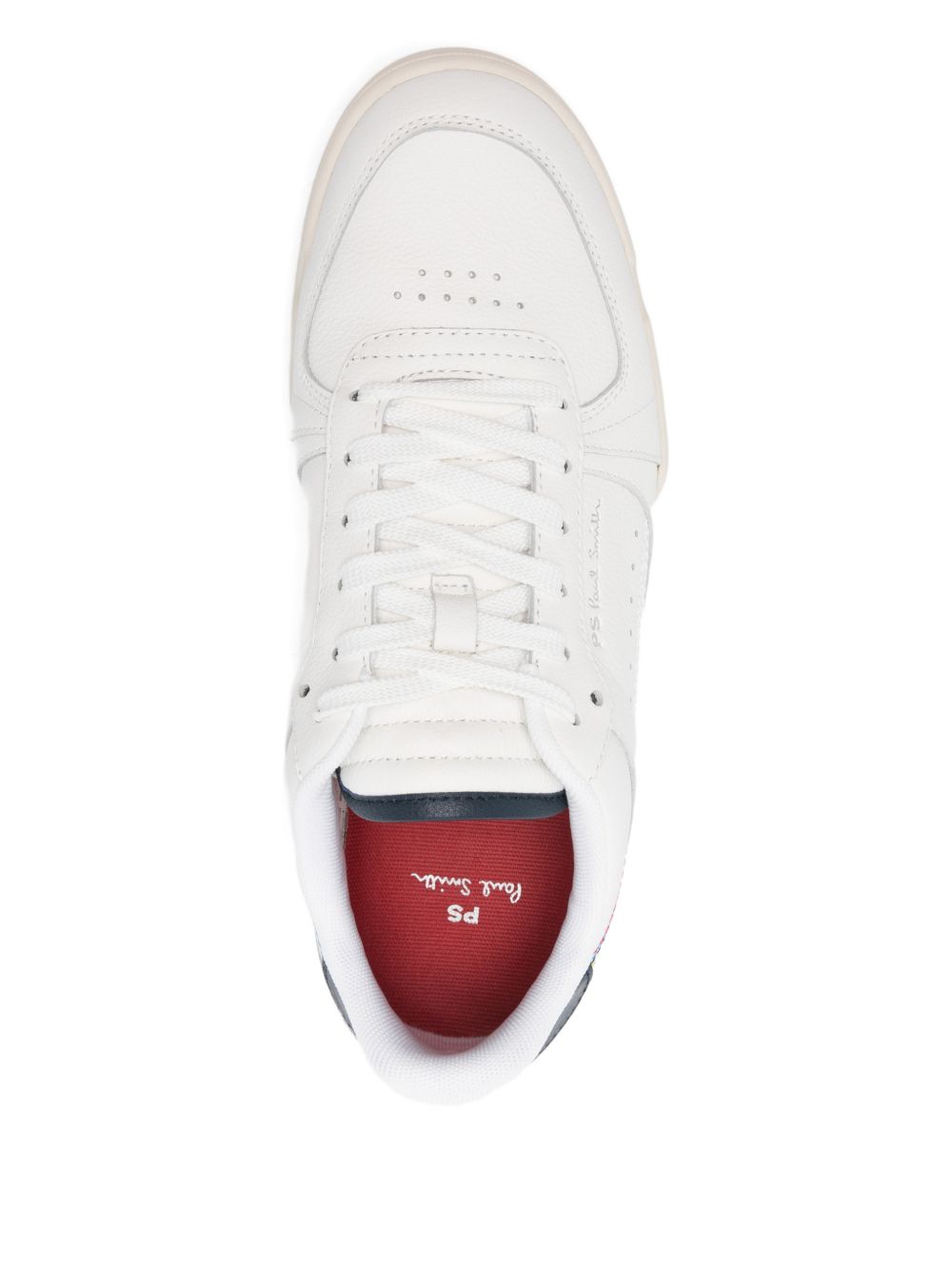 PS By Paul Smith Beck Signature Stripe Leren Sneakers Wit-thumbmail-2
