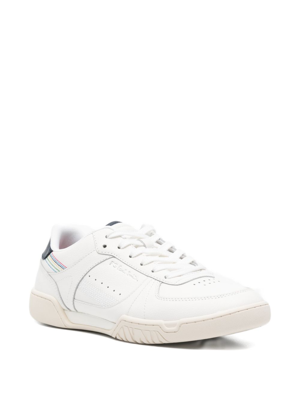 PS By Paul Smith Beck Signature Stripe Leren Sneakers Wit-thumbmail-3