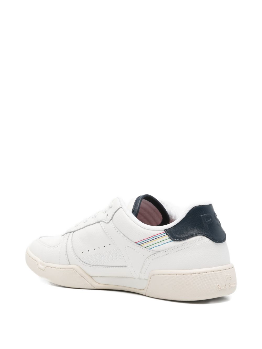 PS By Paul Smith Beck Signature Stripe Leren Sneakers Wit-thumbmail-4
