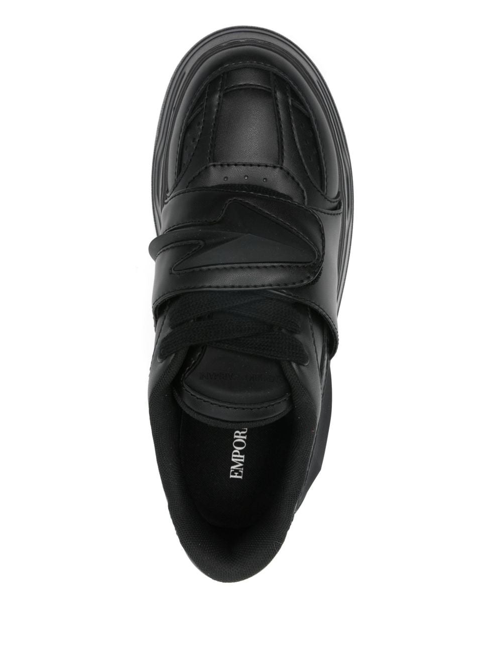 Emporio Armani Chunky Sneakers met Velcro Strap Zwart Sneakers Emporio Armani