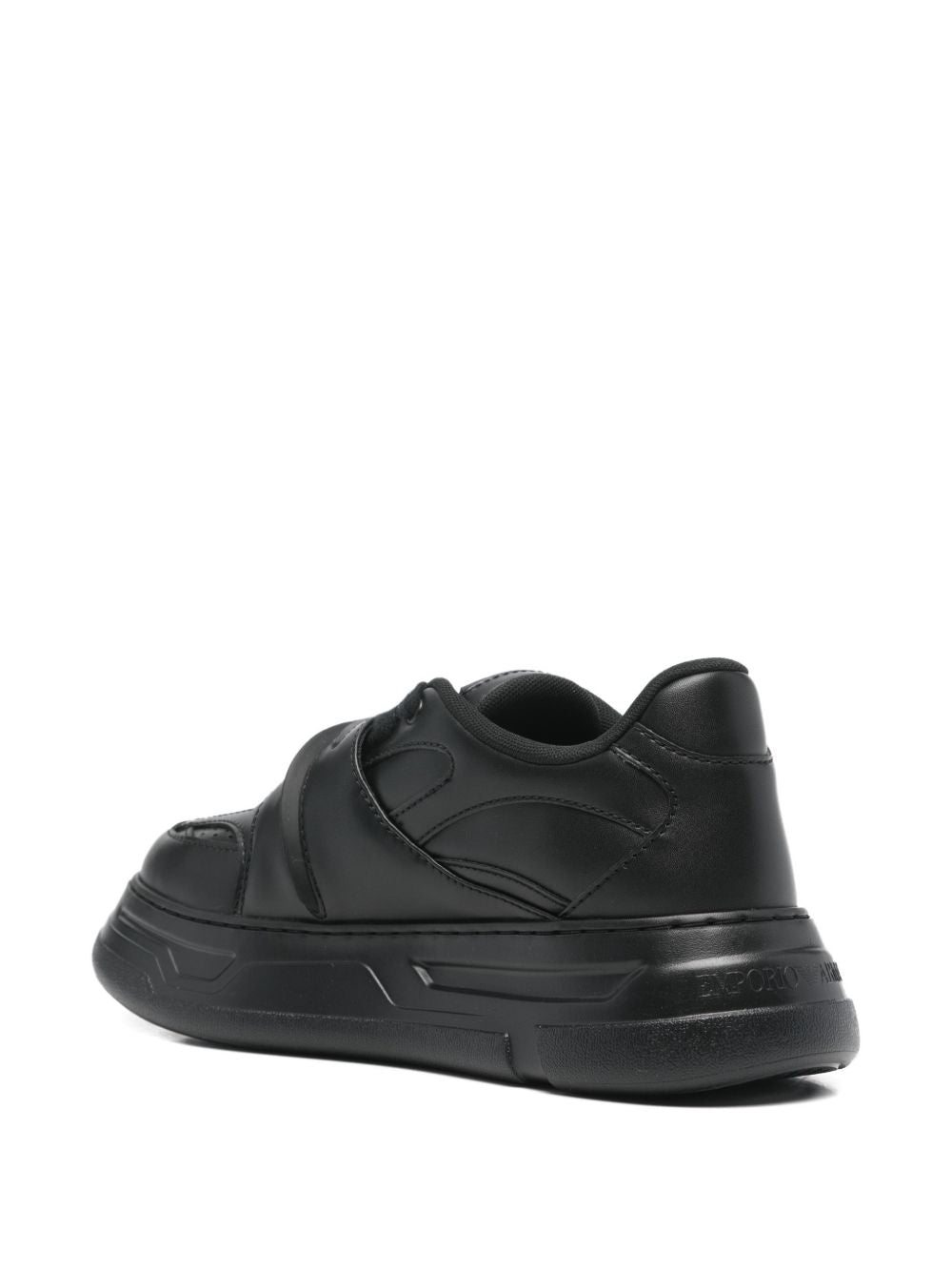 Emporio Armani Chunky Sneakers met Velcro Strap Zwart Sneakers Emporio Armani