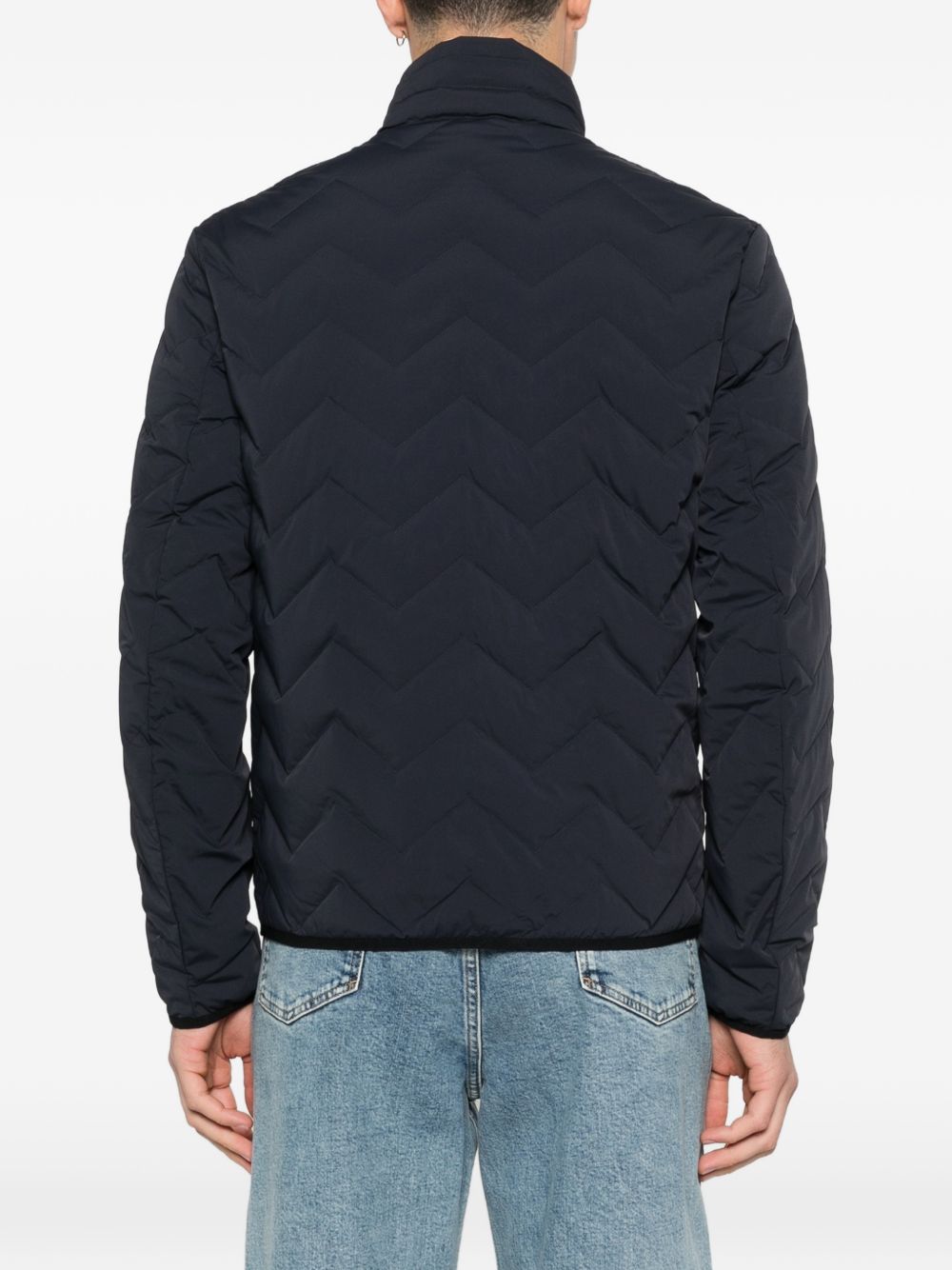 Emporio Armani Essential Chevron Lichtgewicht Donsjas Donkerblauw Jackets Emporio Armani
