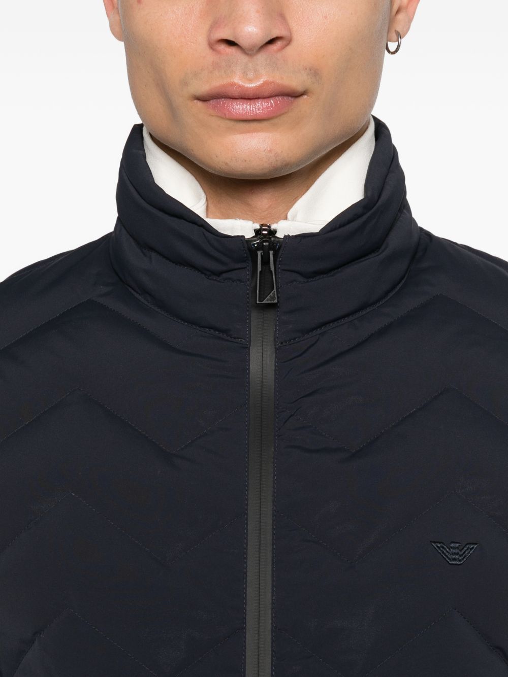 Emporio Armani Essential Chevron Lichtgewicht Donsjas Donkerblauw Jackets Emporio Armani