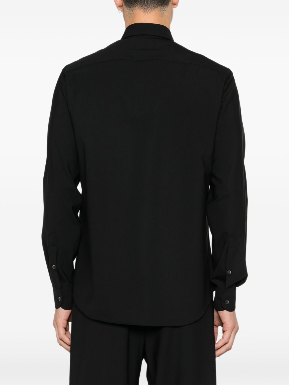 Emporio Armani E.Armani Exclusive Wollen Overhemd Zwart Shirts Emporio Armani