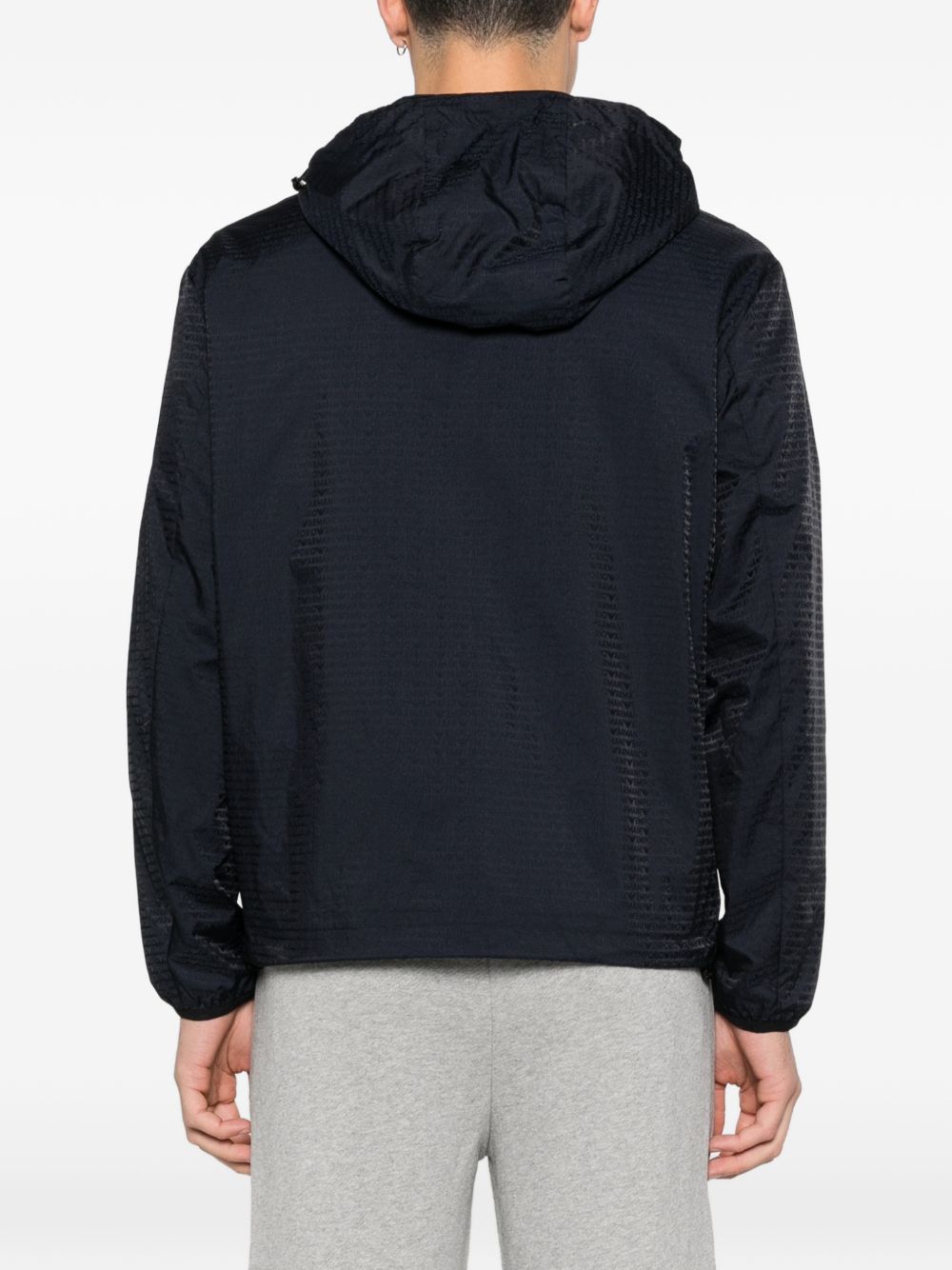 Emporio Armani nylon blouson jack navy, achteraanzicht