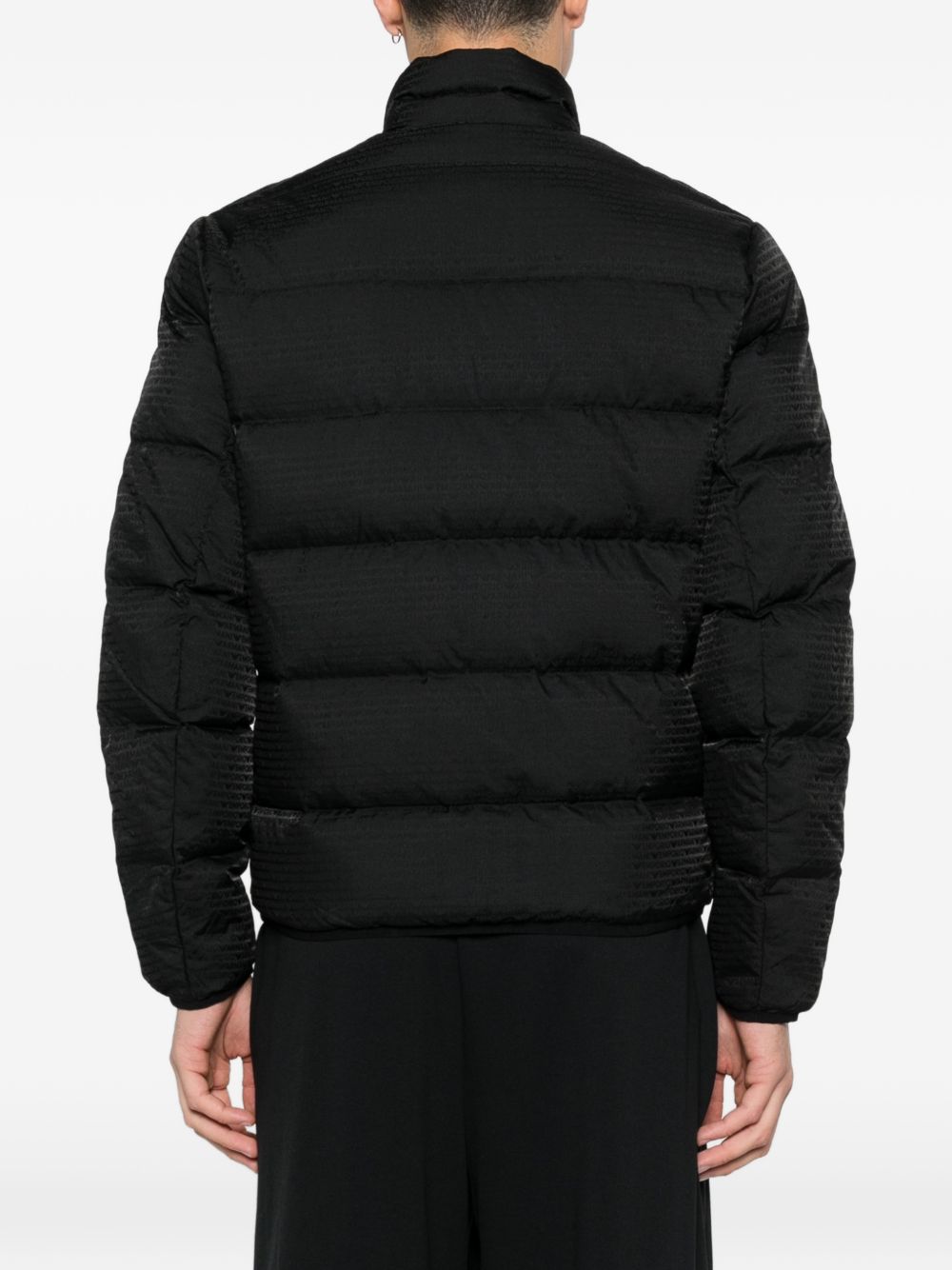 Emporio Armani Essential Gequilte Jacquard Eagle Donsjas Zwart-thumbmail-4