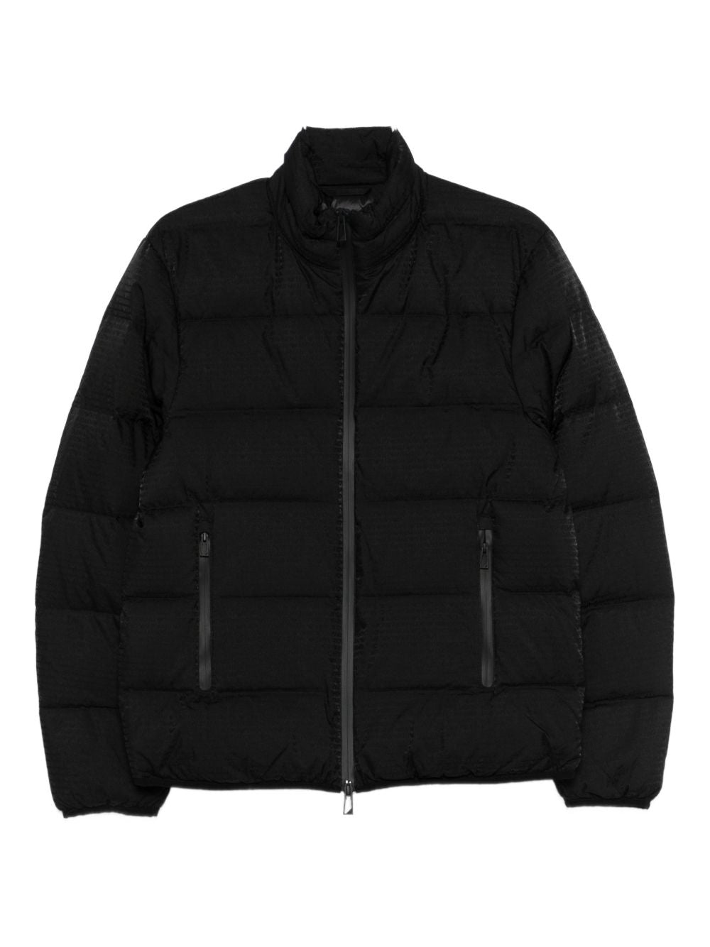 Emporio Armani Essential Gequilte Jacquard Eagle Donsjas Zwart Jackets Emporio Armani