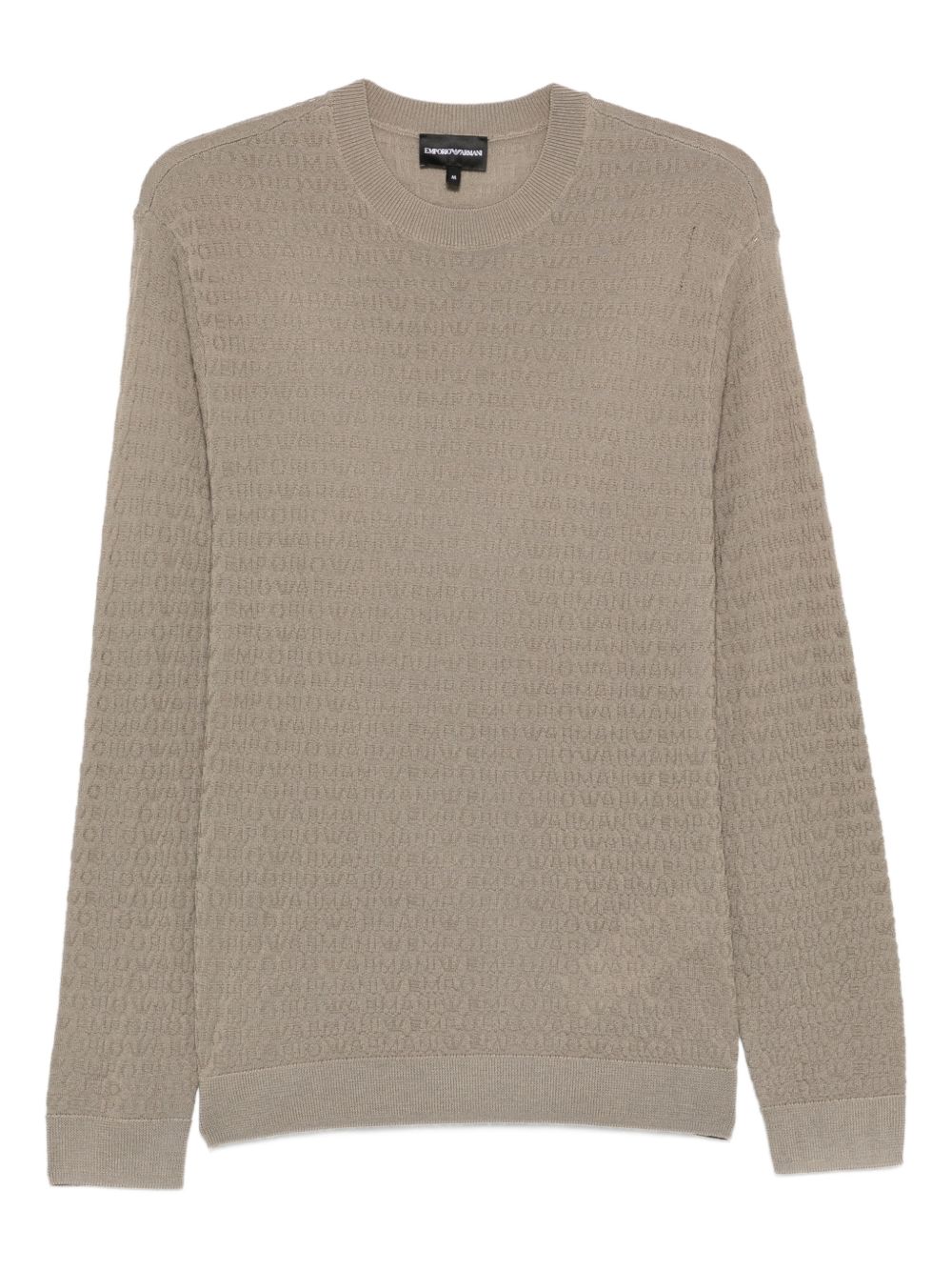 Emporio Armani Jacquard Logo Trui Lichtbruin