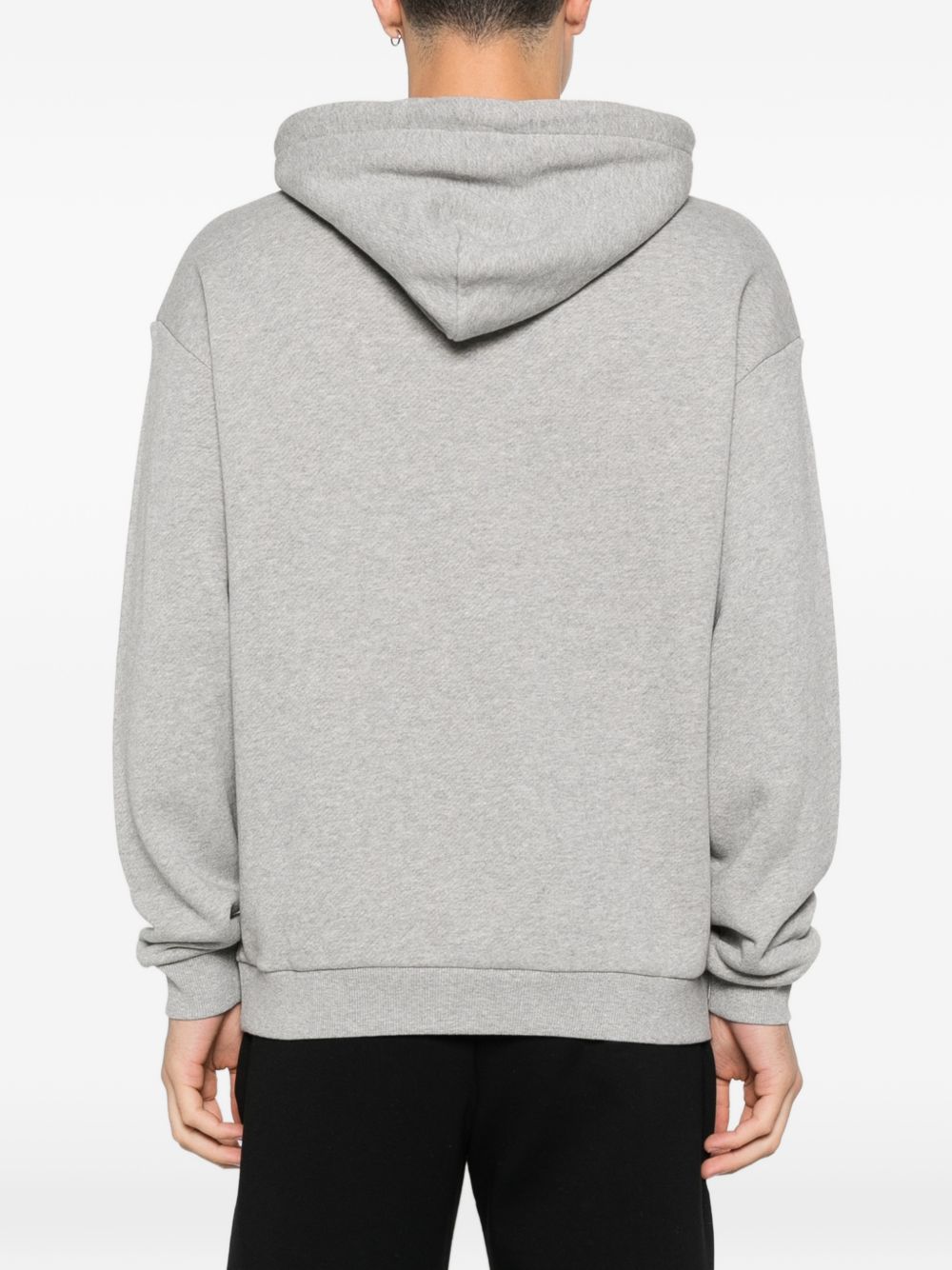 Emporio Armani Soft-Touch Jersey Hoodie Geflockt Logo Grijs Topwear Emporio Armani