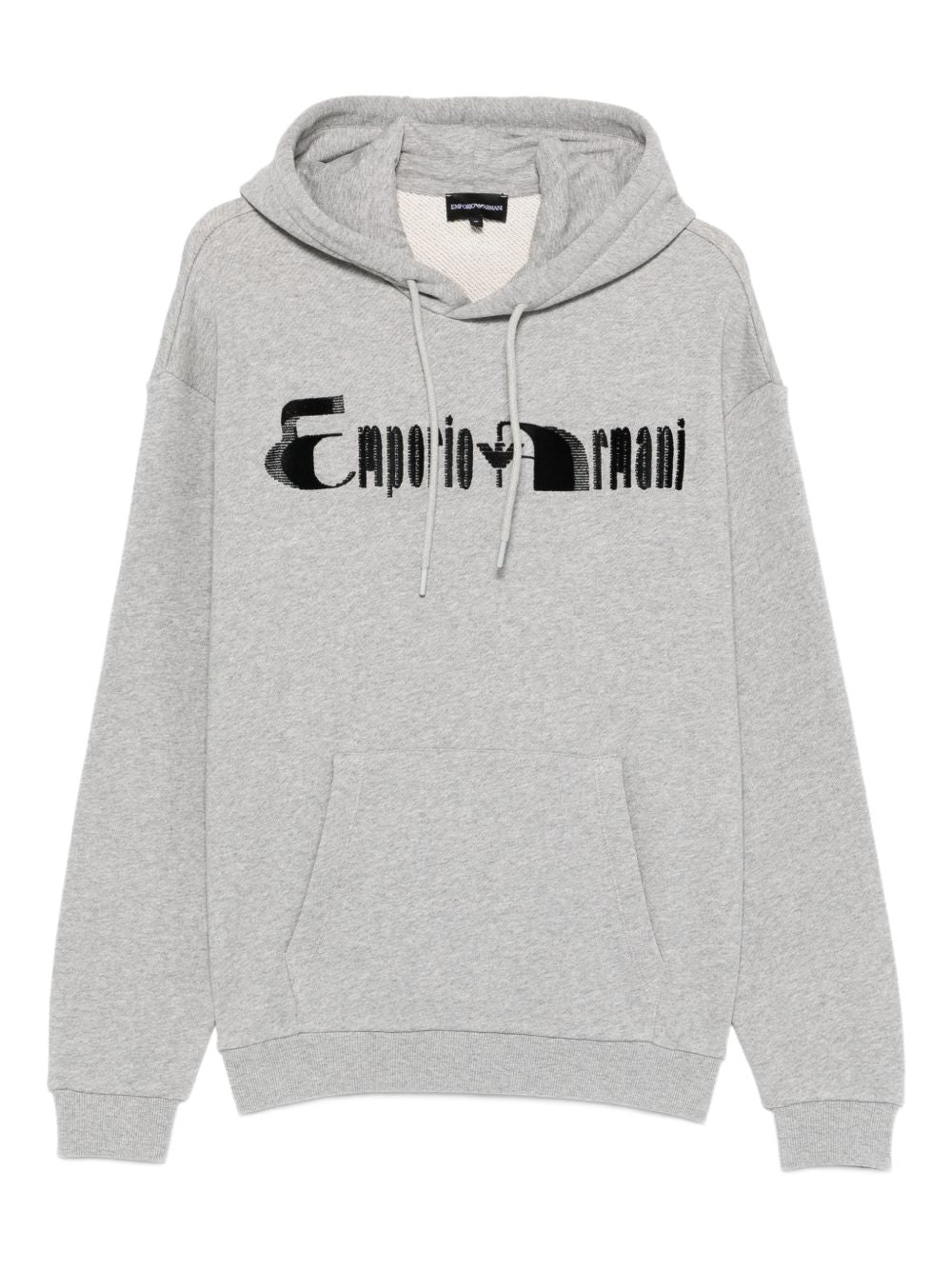 Emporio Armani Soft-Touch Jersey Hoodie Geflockt Logo Grijs