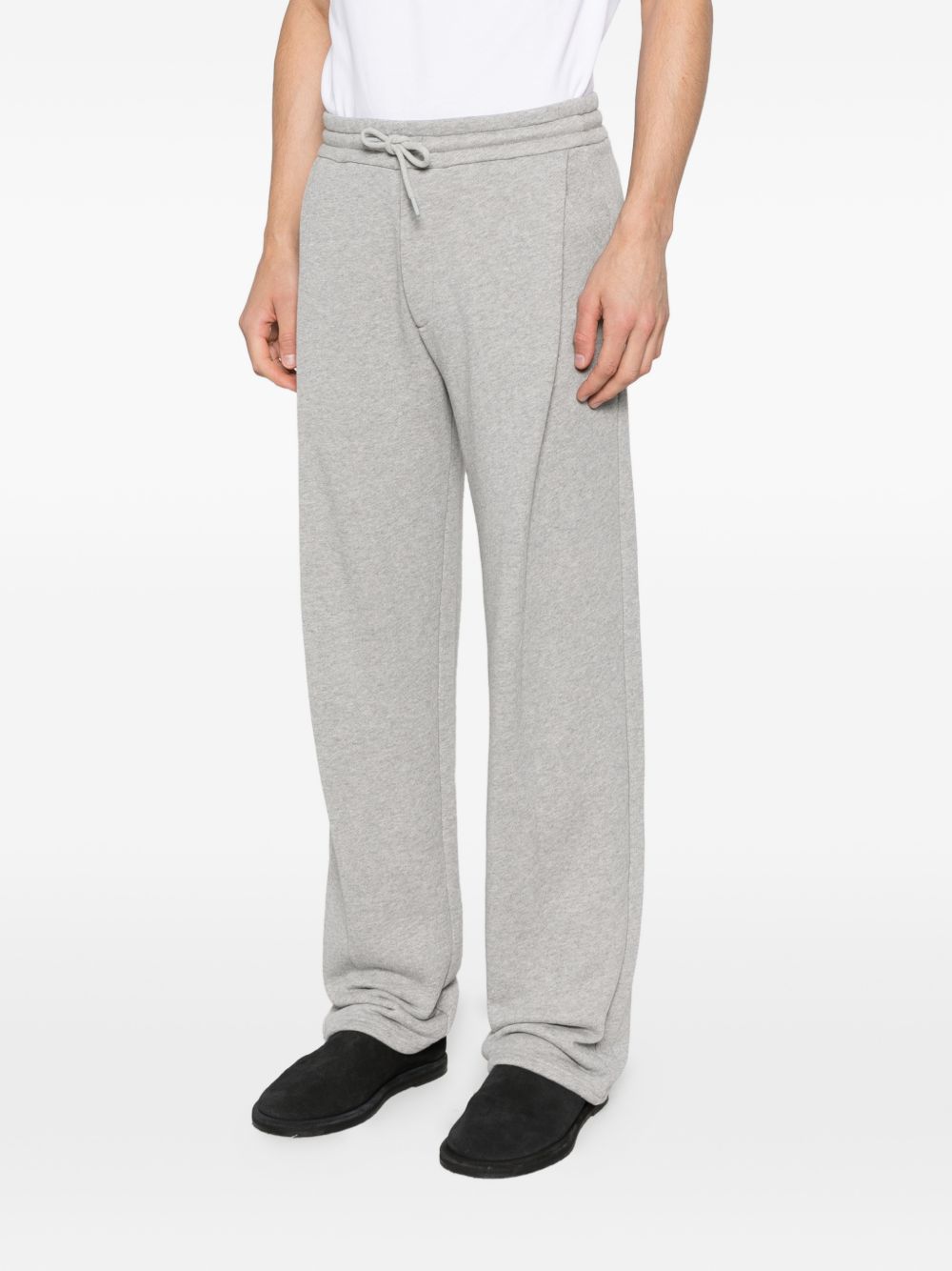 Emporio Armani Katoenen Jogger met Trekkoord Grijs Gemêleerd Trousers Emporio Armani