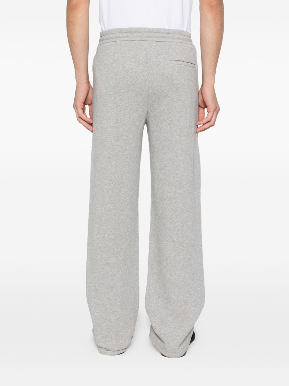 Emporio Armani Katoenen Jogger met Trekkoord Grijs Gemêleerd Trousers Emporio Armani