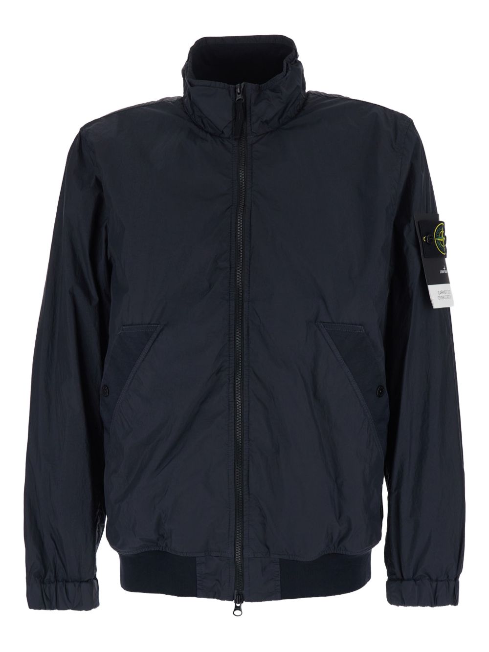 Stone Island Crinkle Reps NY Stand Collar Jack Marineblauw
