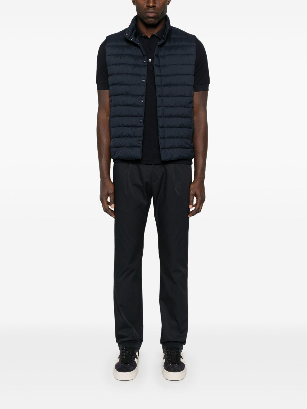 Herno Logo Polo Shirt in Cotton Navy Blue-thumbmail-4
