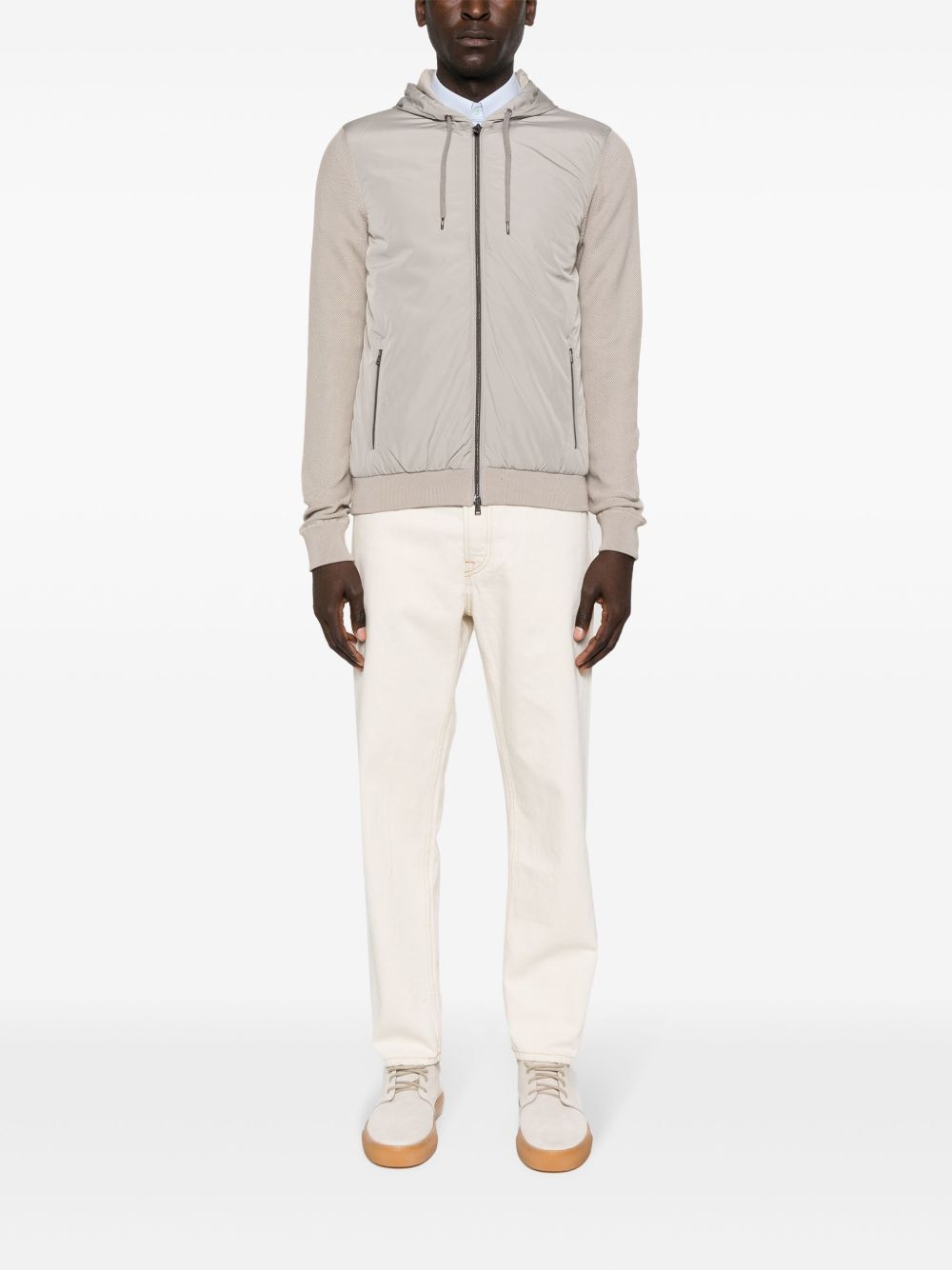 Herno Padded Cotton Blend Blouson Jacket Beige