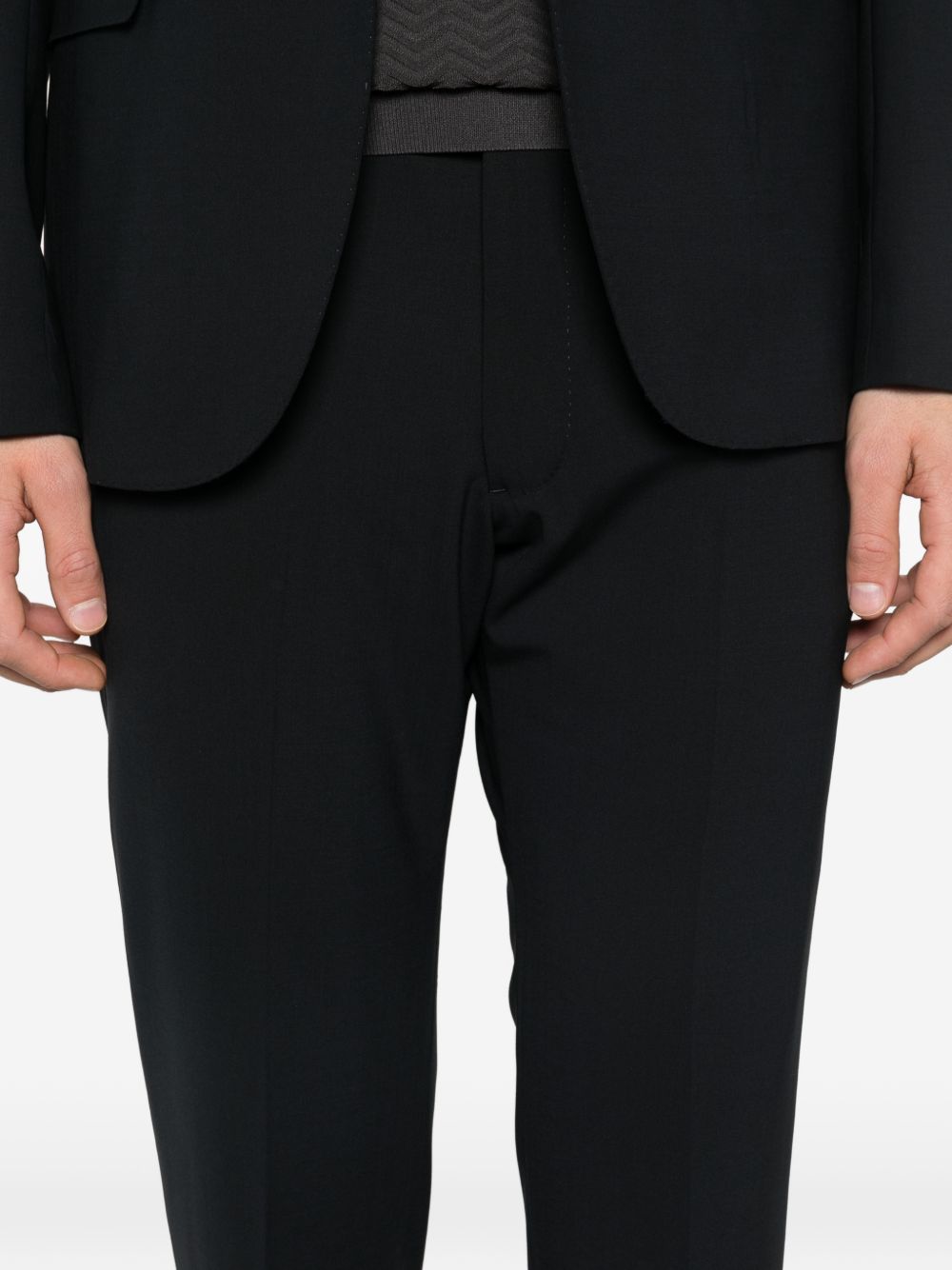 Emporio Armani wollen kostuum blauw, broek vooraanzicht