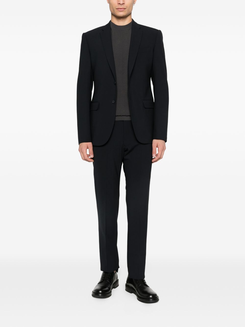 Emporio Armani wollen kostuum blauw, achteraanzicht colbert
