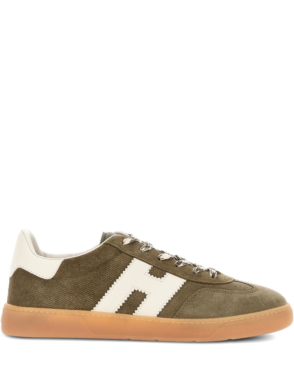 Hogan H-Stripes Suede Leather Sneakers Green