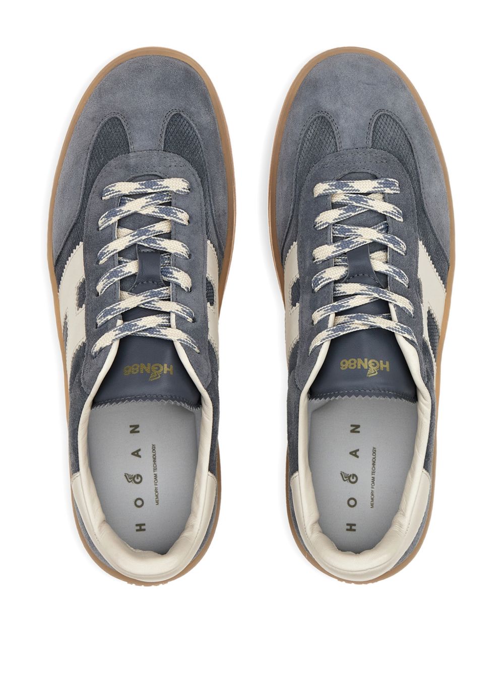 Hogan H-Stripes Sneakers Blue Suede-thumbmail-5