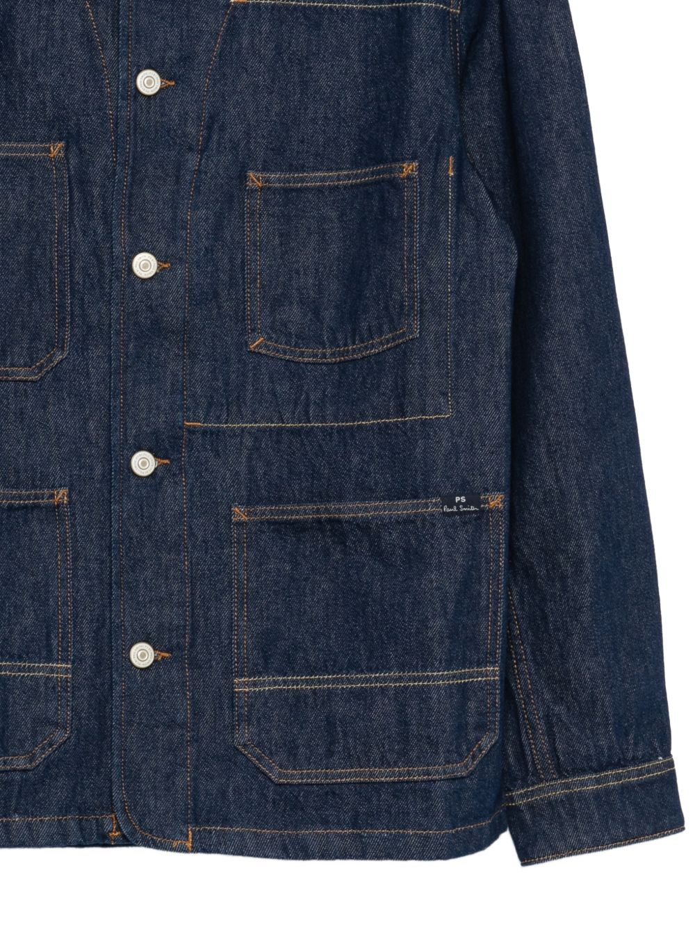 PS By Paul Smith Katoenen Denim Chore Jacket met Contraststiksels Blauw Jackets PS By Paul Smith