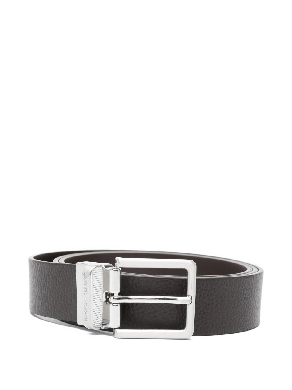 Emporio Armani Exclusive Omkeerbare Leren Riem met Logogesp Bruin
