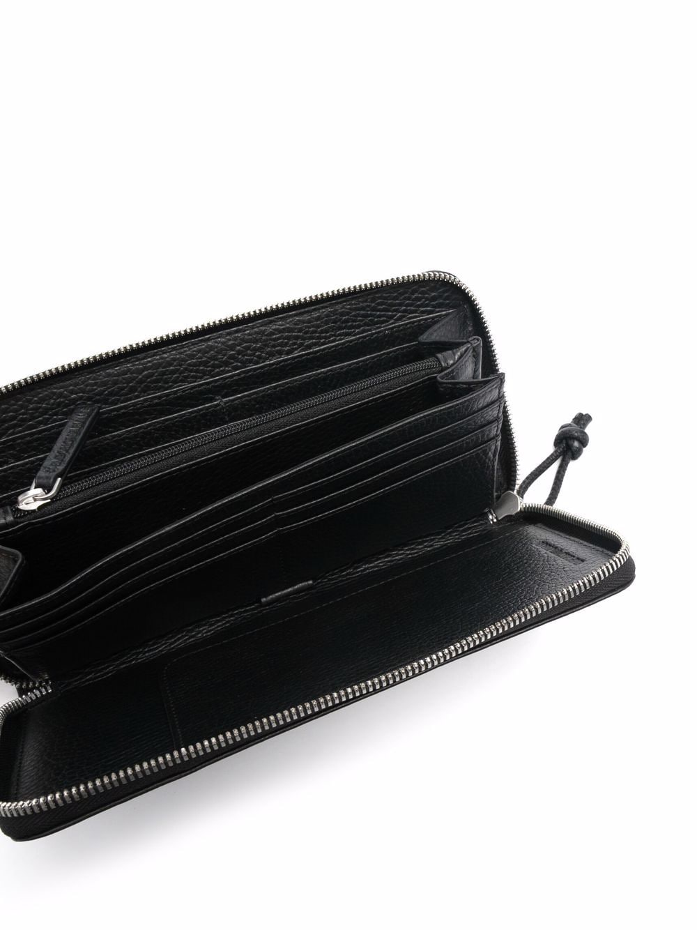 Emporio Armani Tumbled Leather Continental Wallet Black Zip-Around