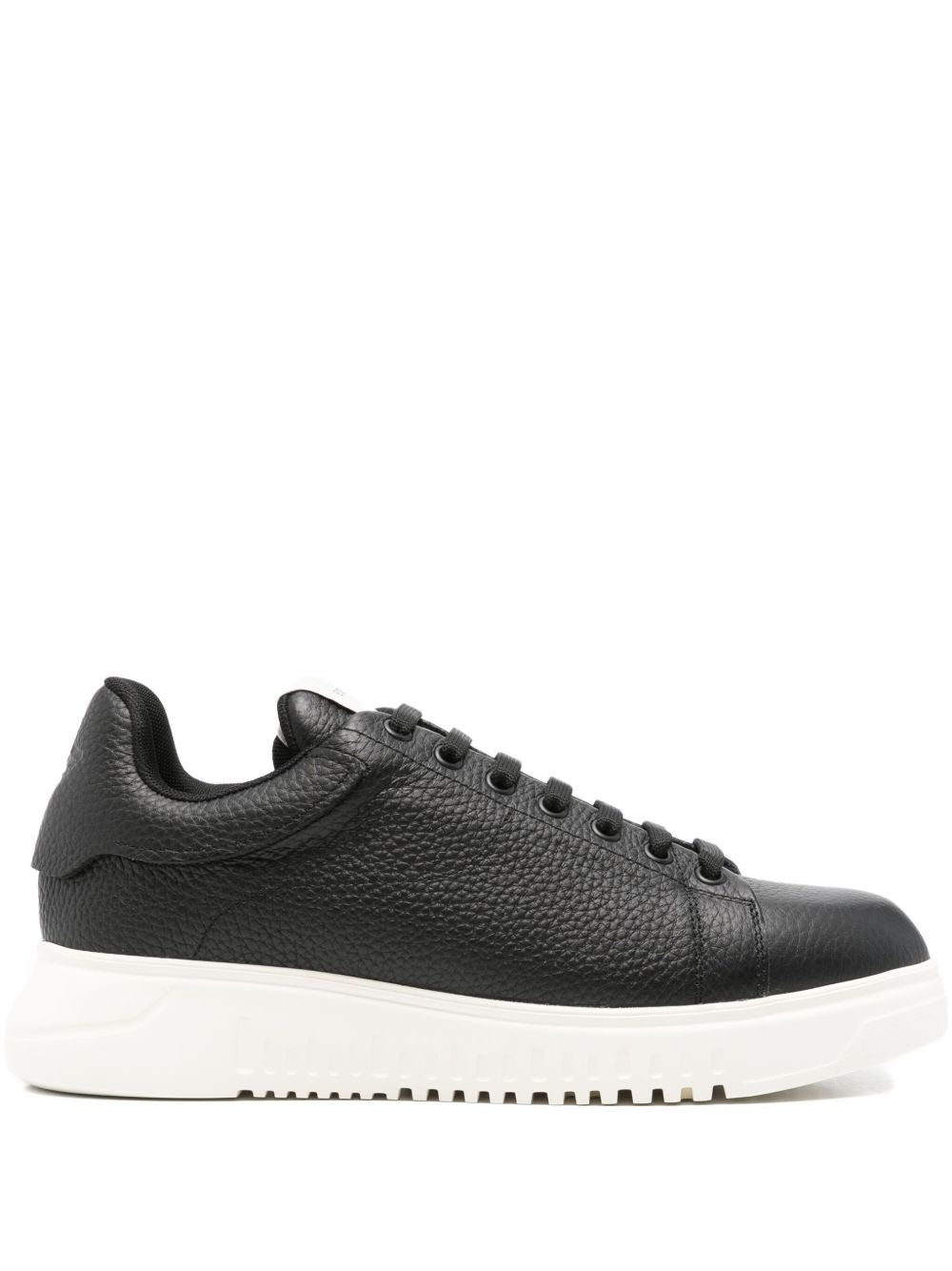 Emporio Armani Gekorreld Kalfsleren Chunky Sneakers Zwart Sneakers Emporio Armani