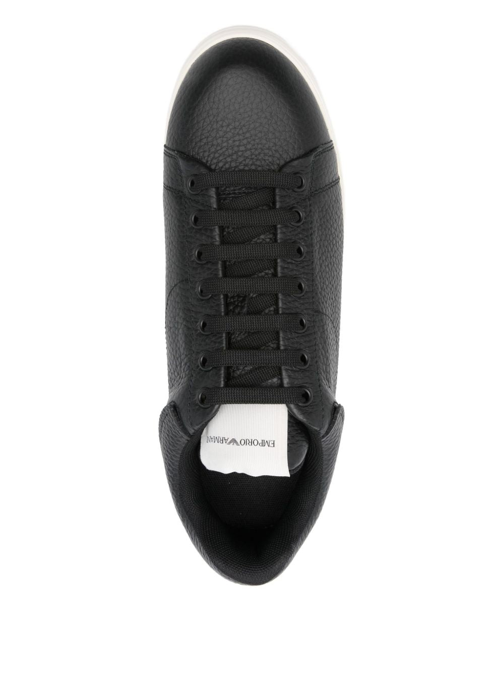Emporio Armani Gekorreld Kalfsleren Chunky Sneakers Zwart Sneakers Emporio Armani