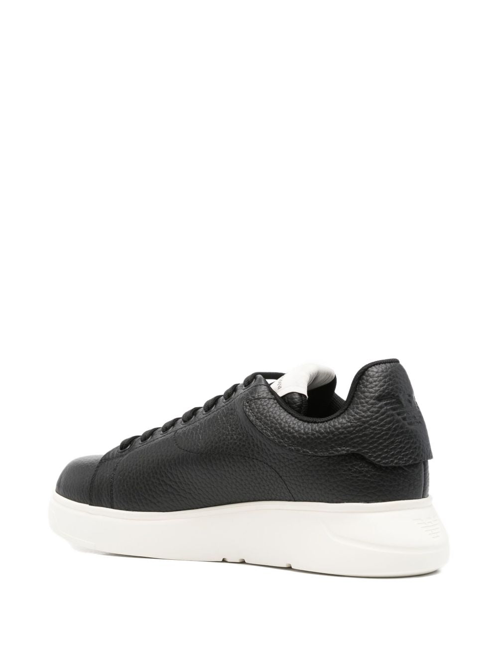 Emporio Armani Gekorreld Kalfsleren Chunky Sneakers Zwart Sneakers Emporio Armani