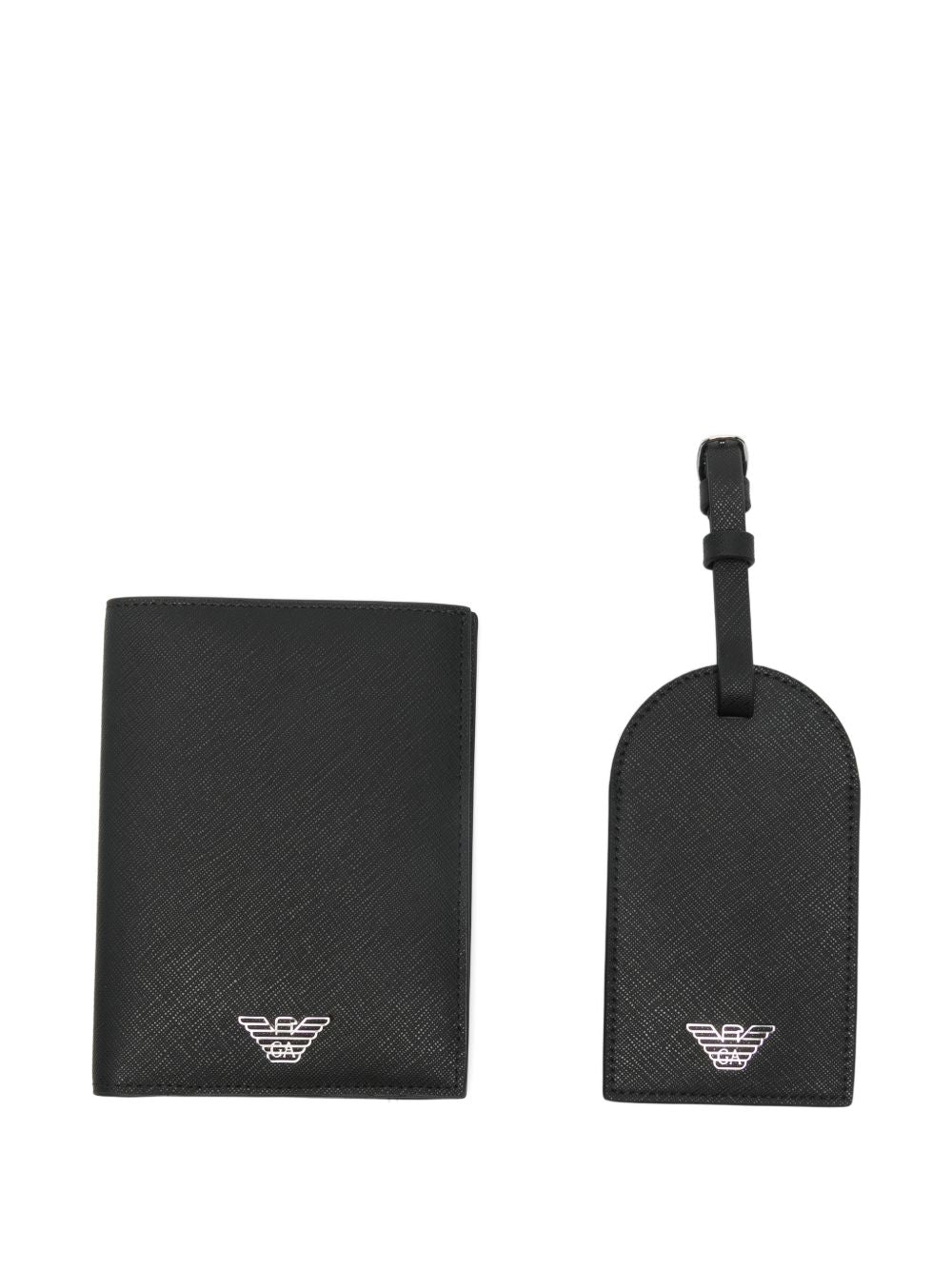 Emporio Armani Asv Gift Box With Regenerated Saffiano Passport Holder And Tag Small Leather Goods Emporio Armani