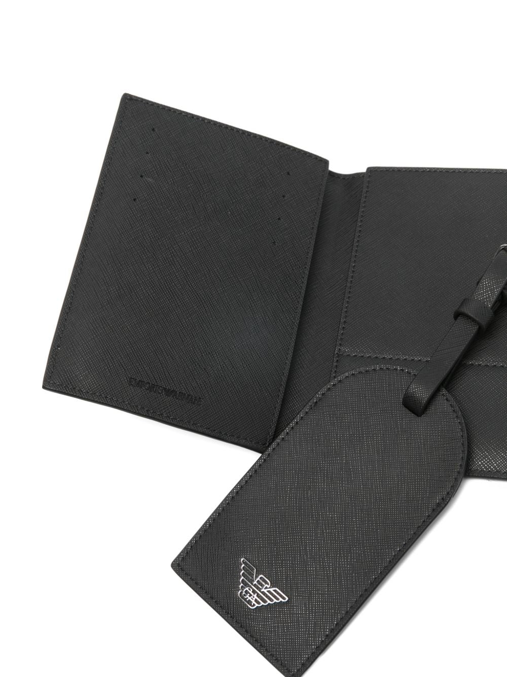 Emporio Armani Asv Gift Box With Regenerated Saffiano Passport Holder And Tag Small Leather Goods Emporio Armani