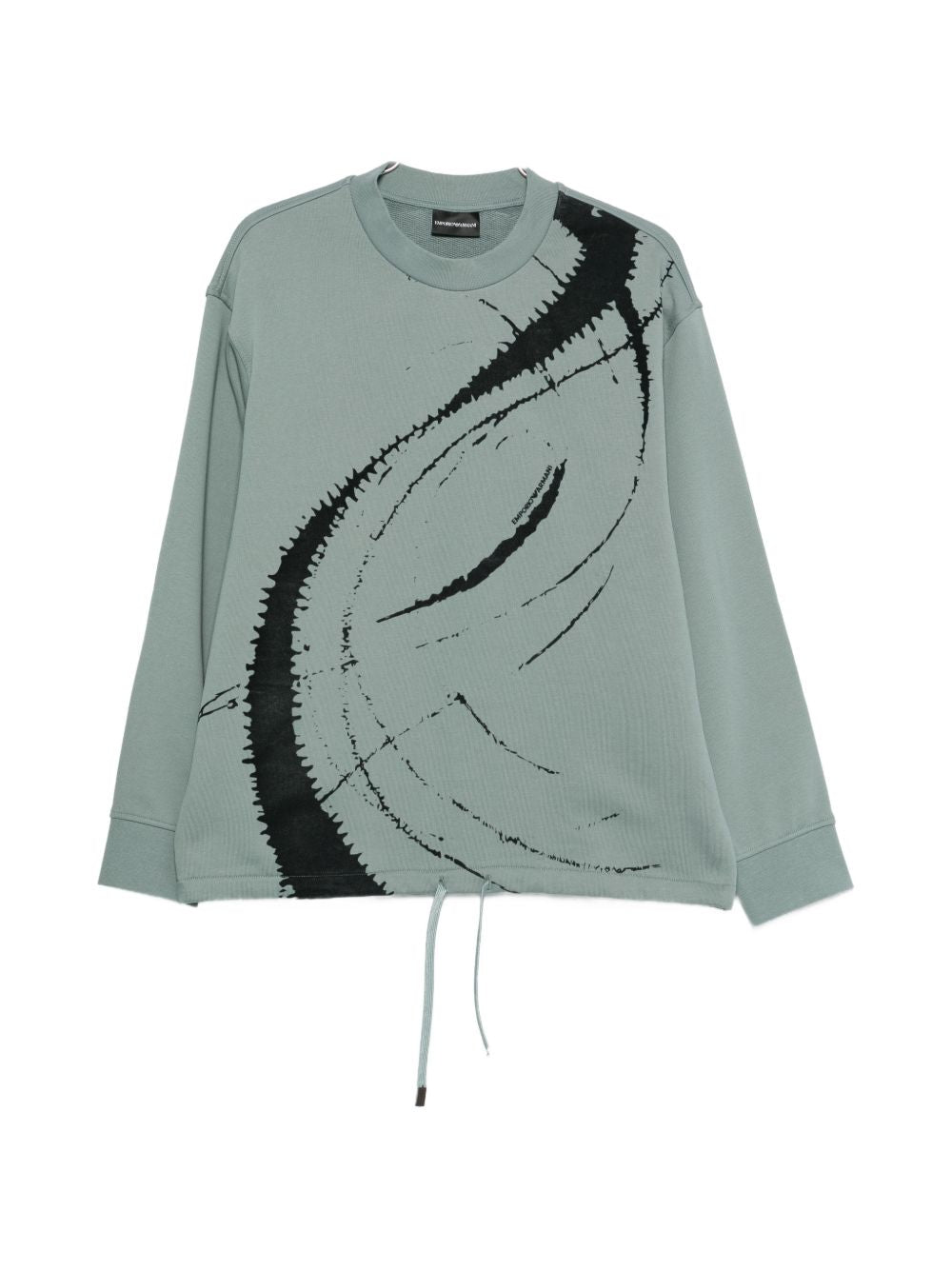 Emporio Armani Abstract Print Drawstring Sweatshirt Saliegroen Topwear Emporio Armani
