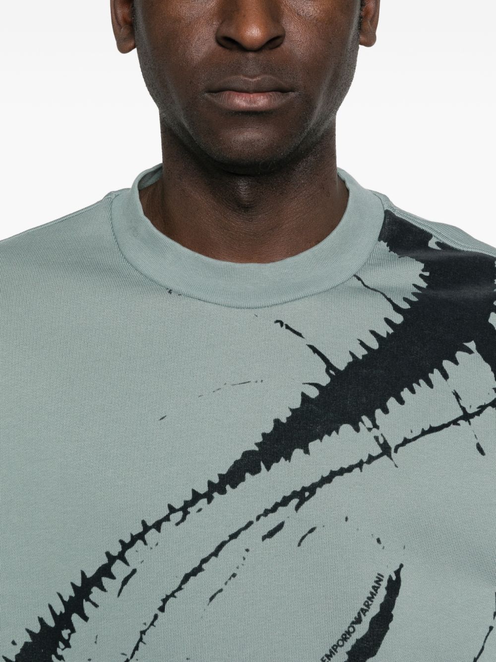 Emporio Armani Abstract Print Drawstring Sweatshirt Saliegroen Topwear Emporio Armani