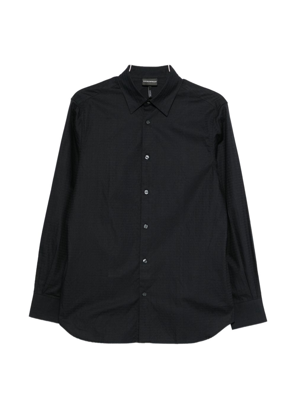 Emporio Armani Essential All-Over Jacquard Logo Overhemd Zwart
