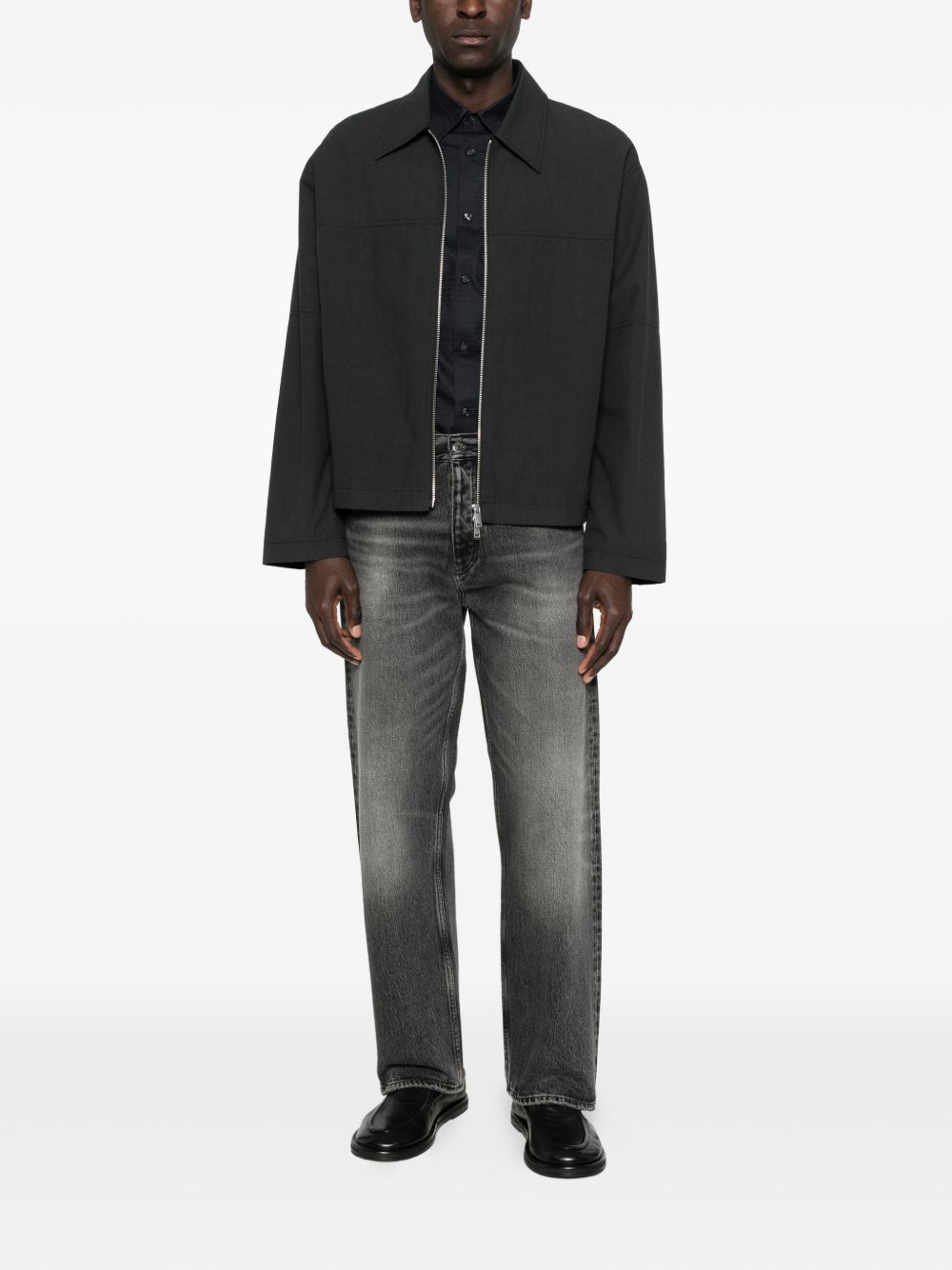 Emporio Armani Essential All-Over Jacquard Logo Overhemd Zwart Shirts Emporio Armani